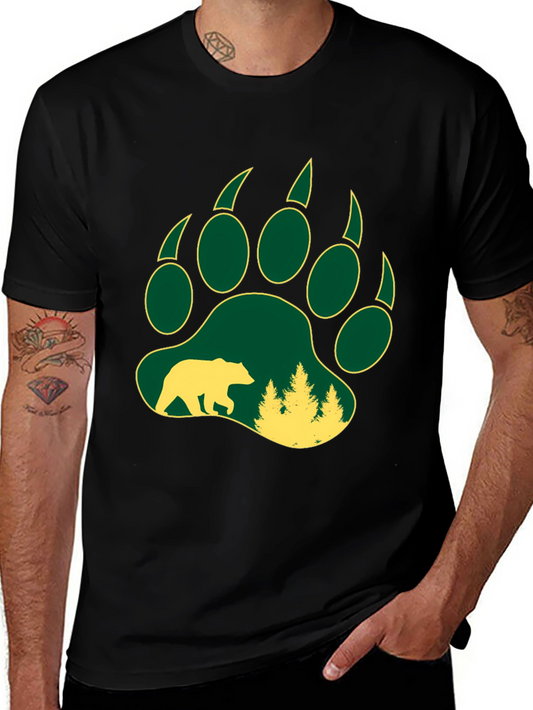 Bear Paw Print T-Shirt - Nature Lover Tee