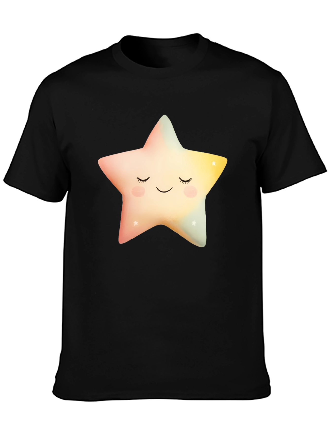 Sleepy Star Graphic T-Shirt - Black Cotton Blend