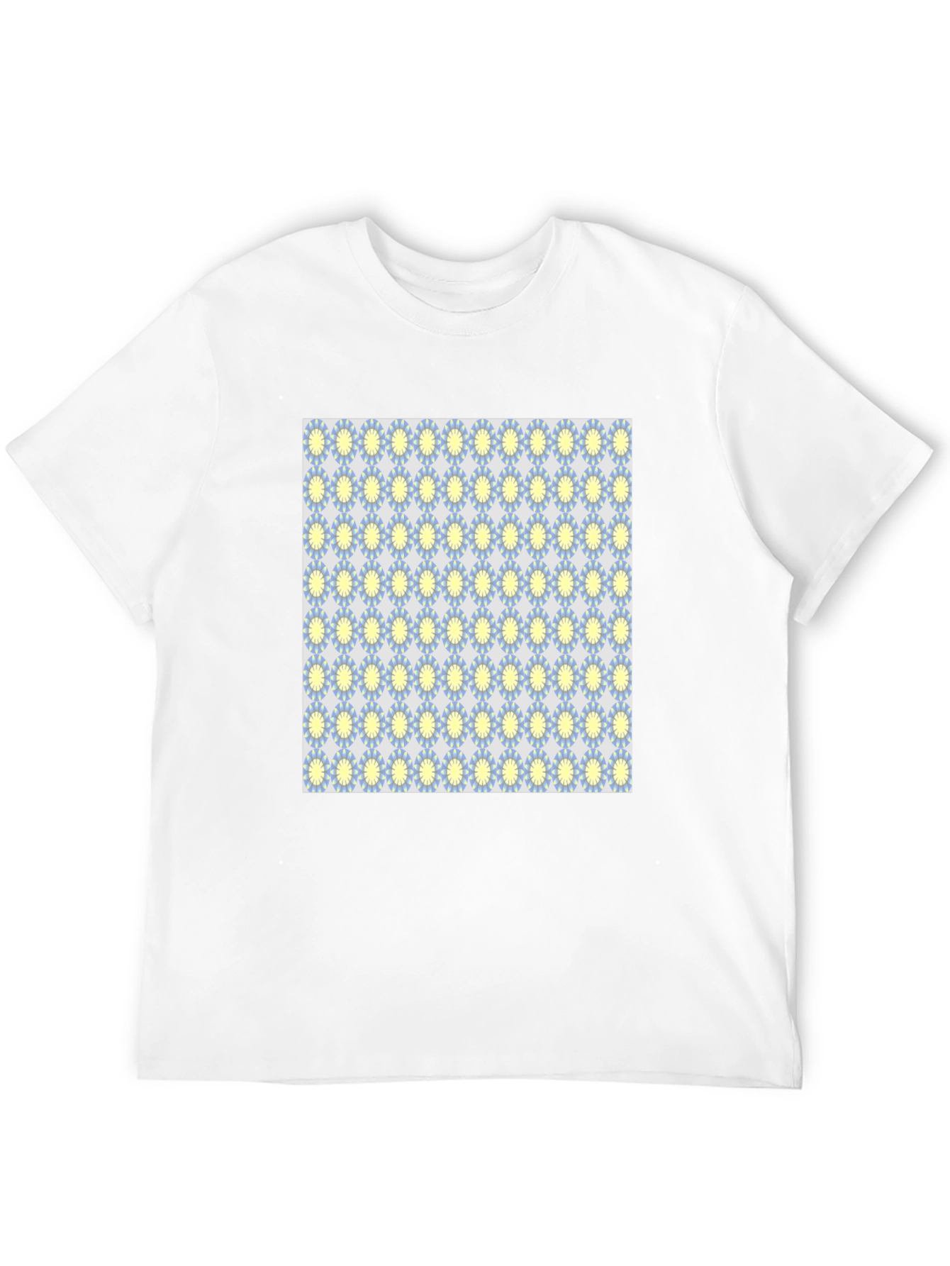 Black T-Shirt with Retro Floral Pattern