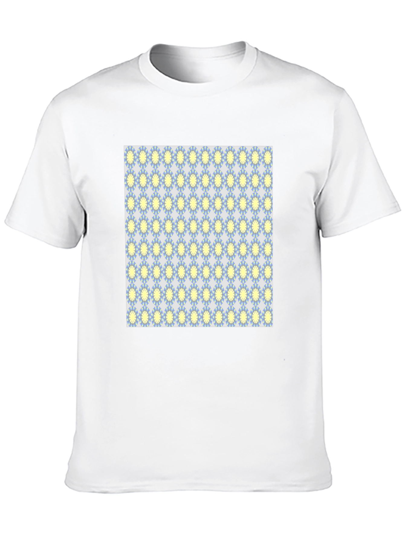 Black T-Shirt with Retro Floral Pattern