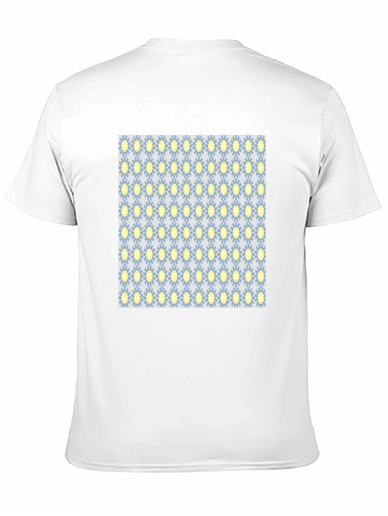 Black T-Shirt with Retro Floral Pattern