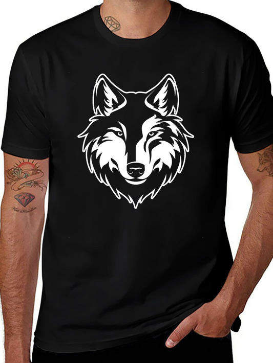 Black Wolf Graphic Tee - Mens Short Sleeve Shirt