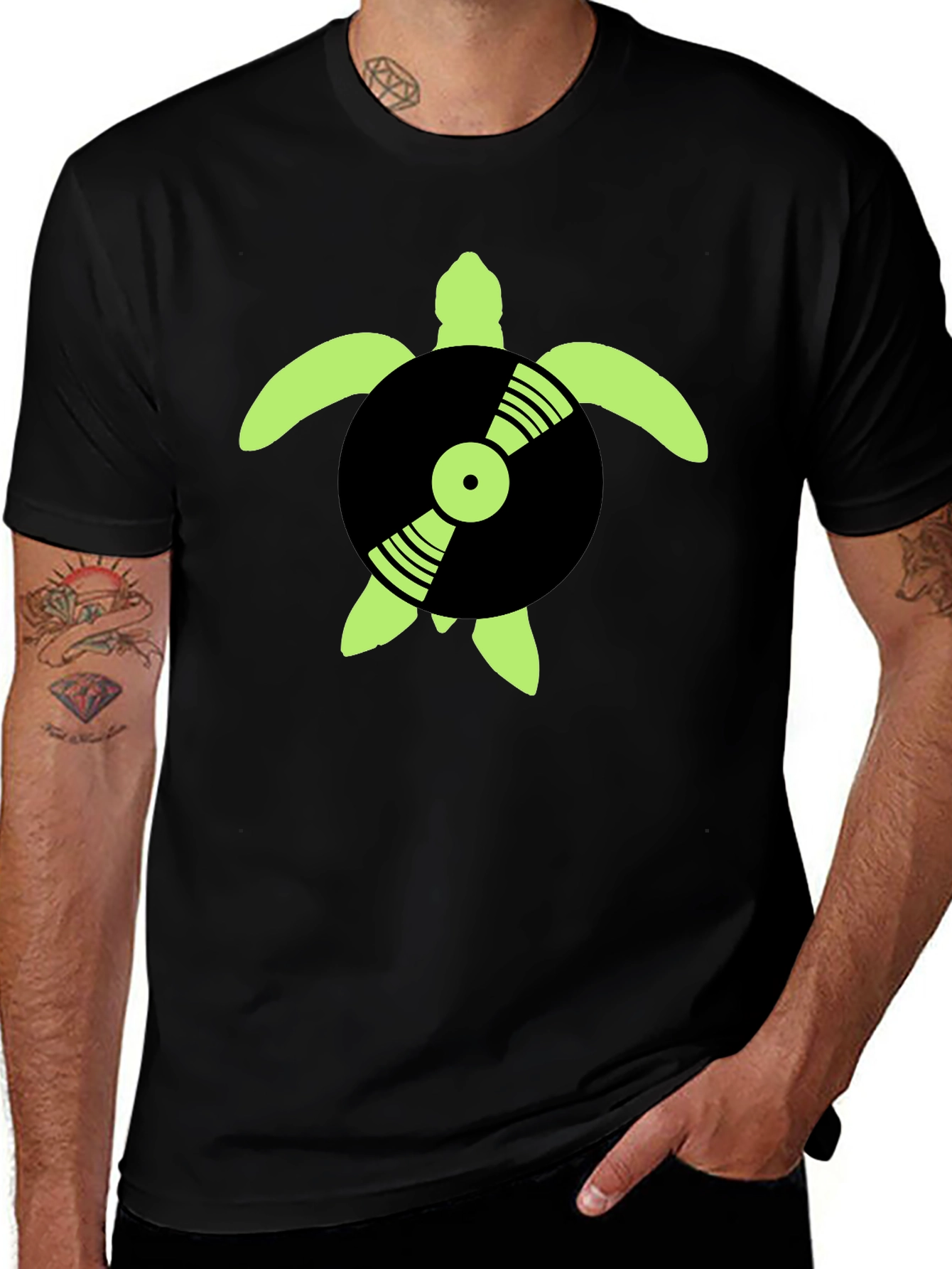 Turtle DJ Black T-Shirt