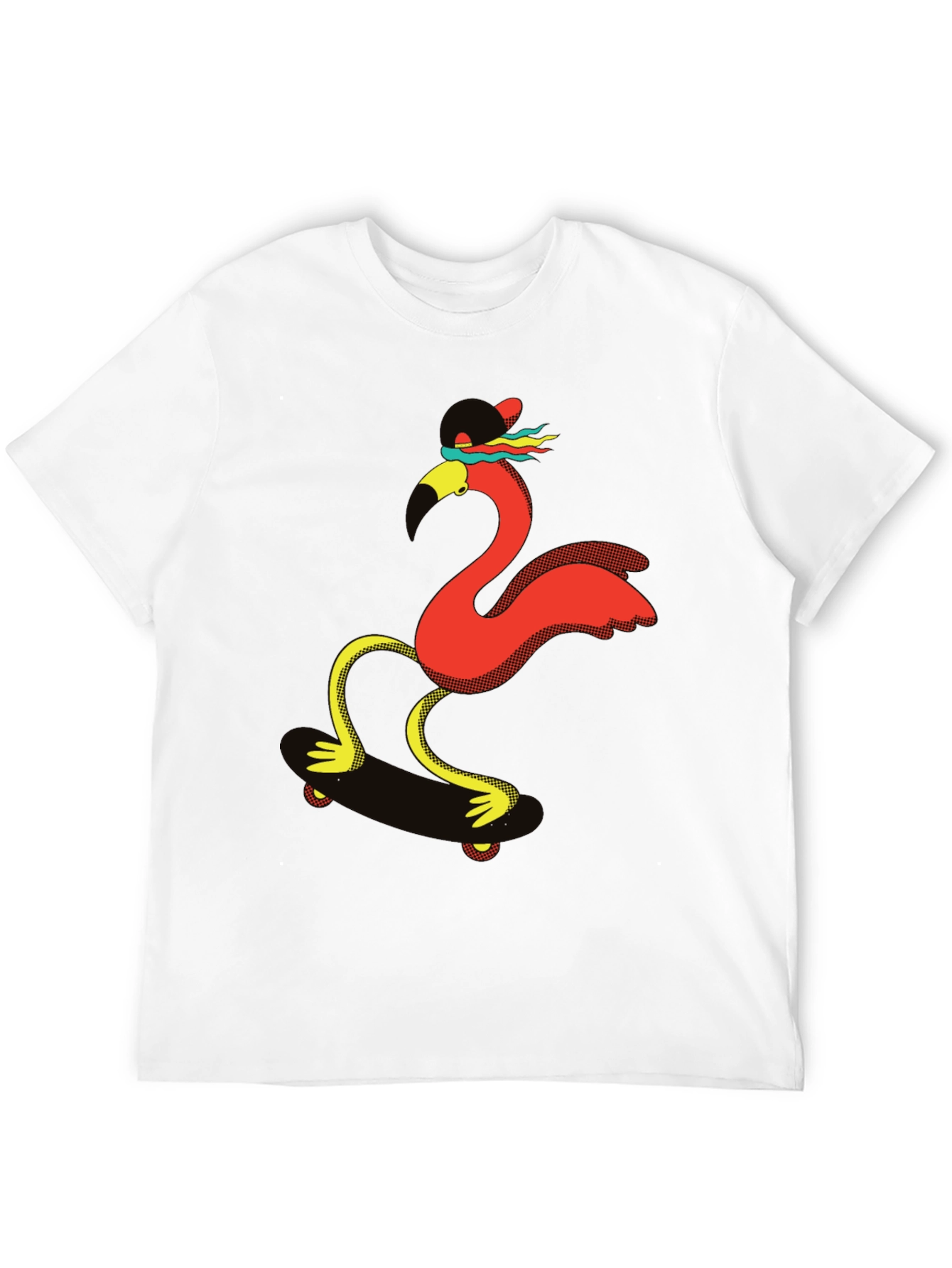 Skateboarding Flamingo Graphic Tee
