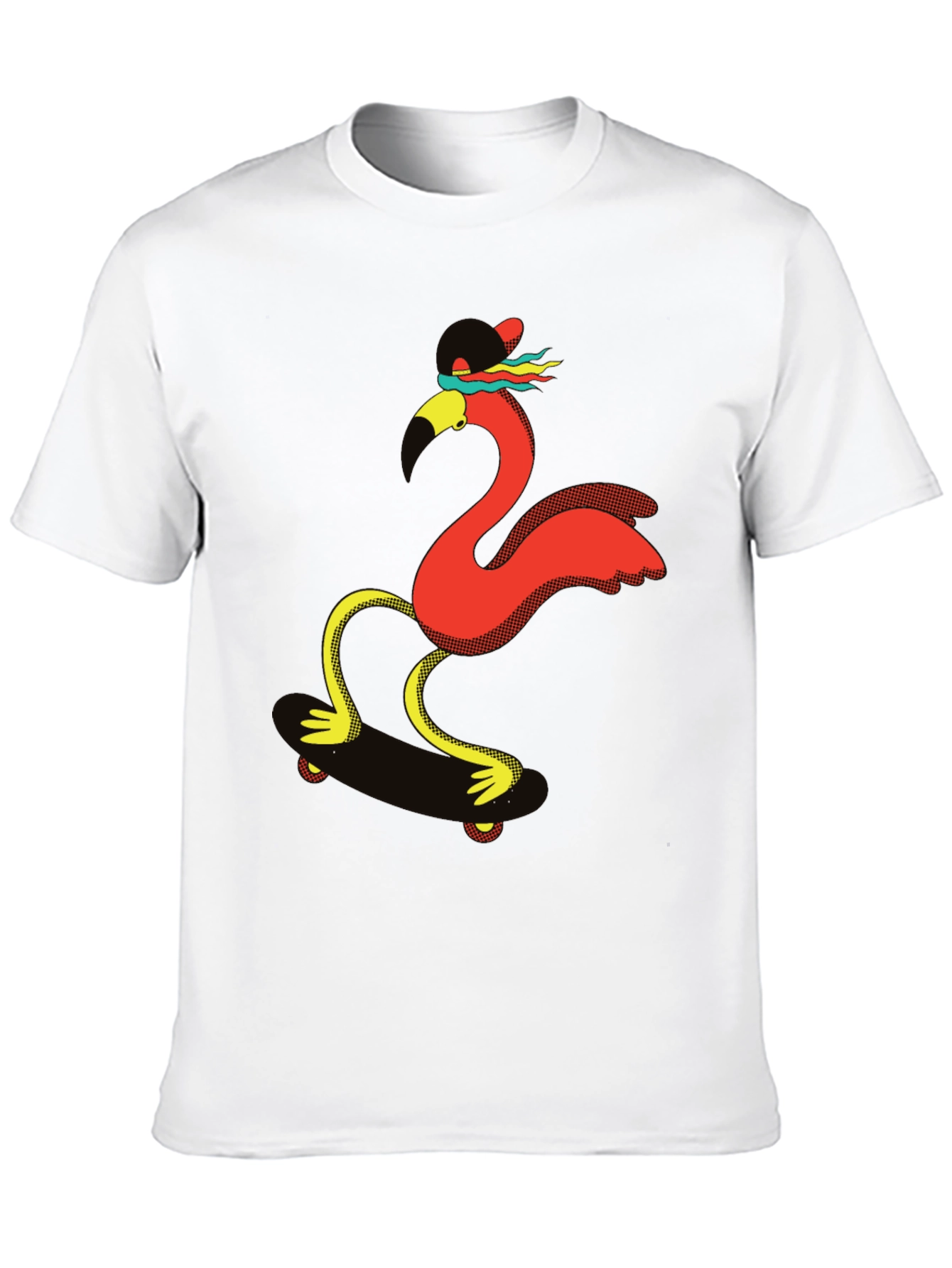 Skateboarding Flamingo Graphic Tee
