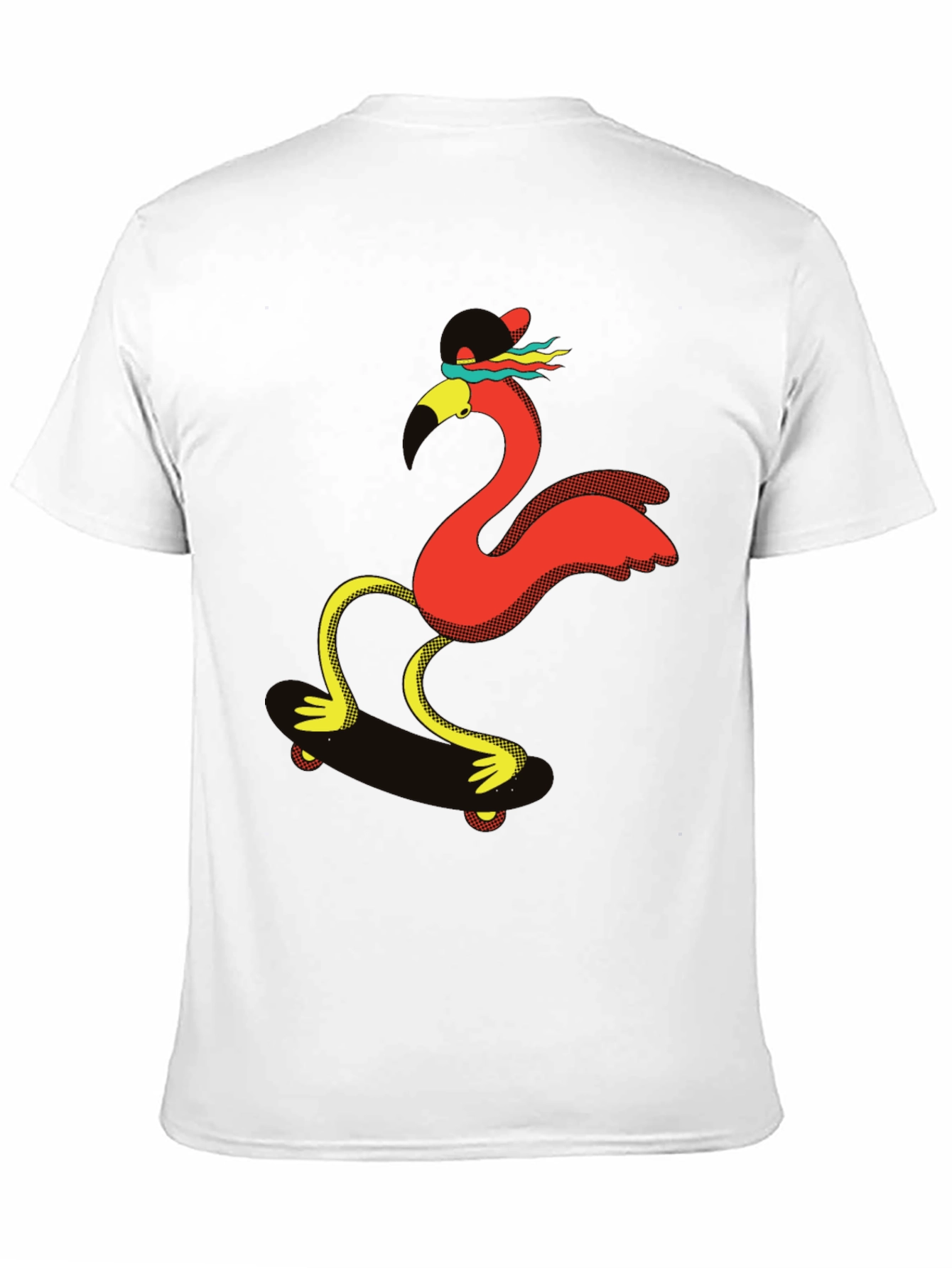 Skateboarding Flamingo Graphic Tee