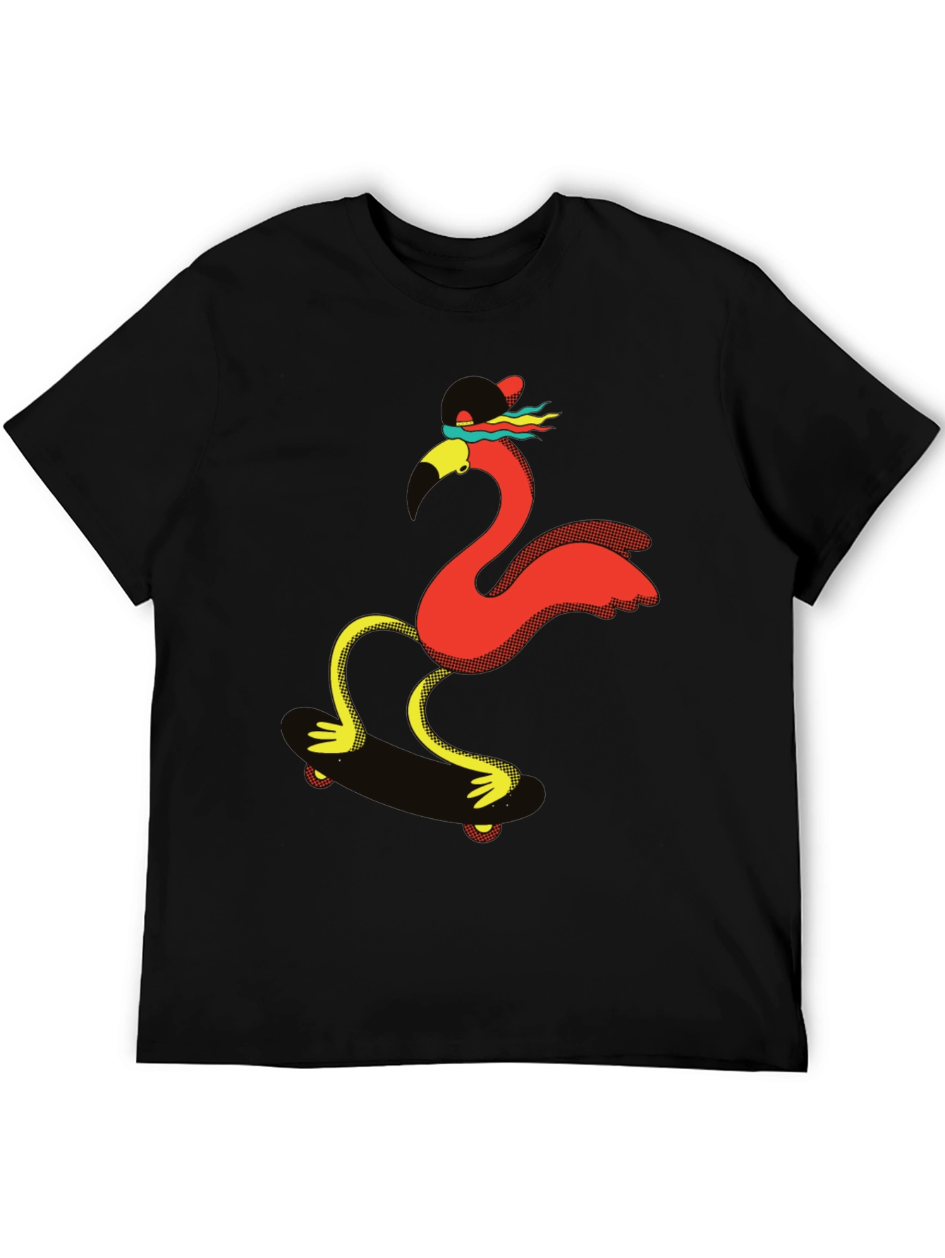 Skateboarding Flamingo Graphic Tee