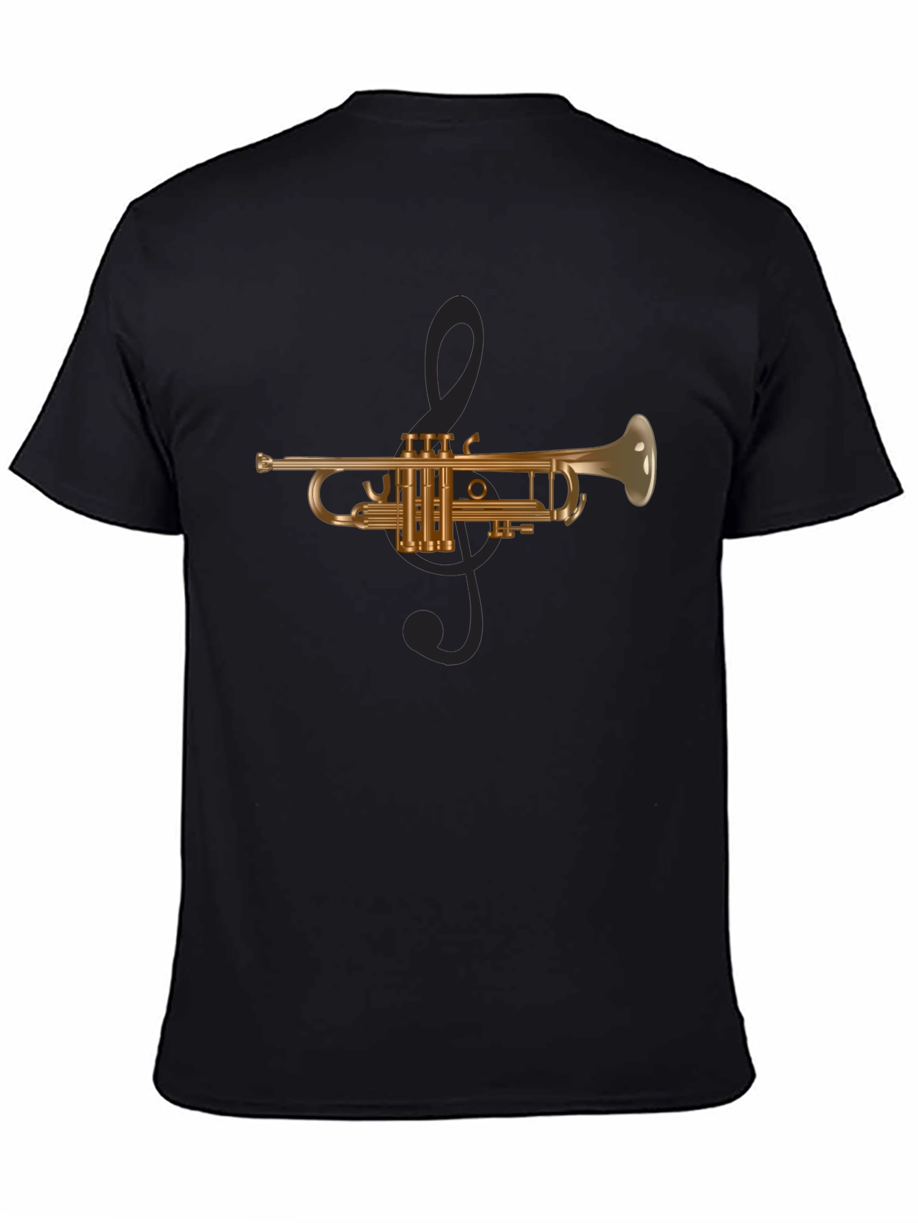 Trumpet Music Tee - Mens Graphic Black T-Shirt