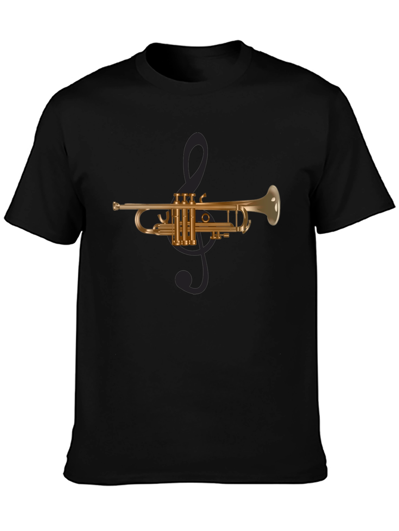 Trumpet Music Tee - Mens Graphic Black T-Shirt