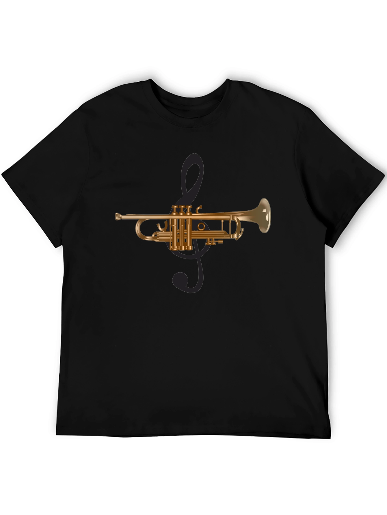 Trumpet Music Tee - Mens Graphic Black T-Shirt