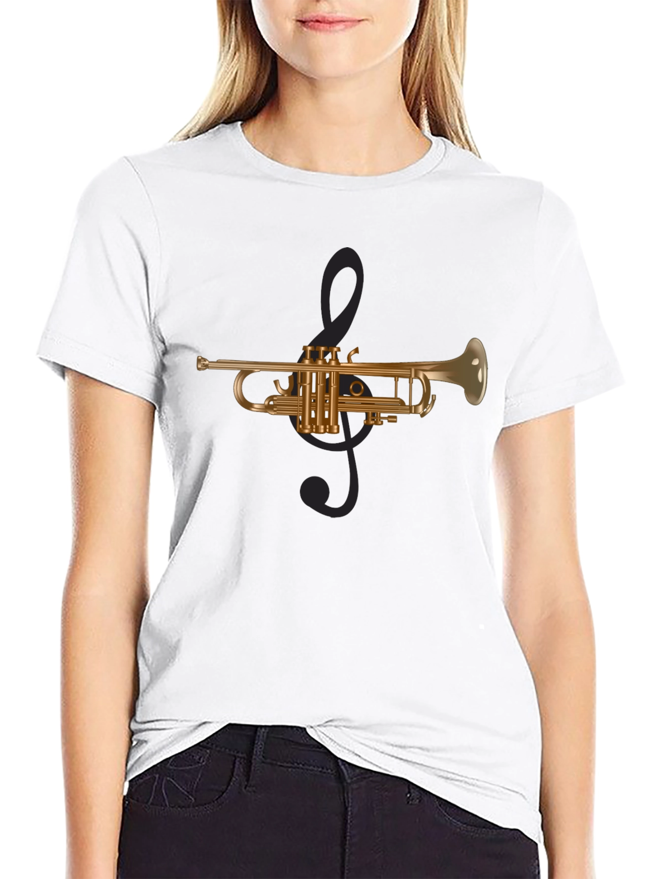 Trumpet Music Tee - Mens Graphic Black T-Shirt
