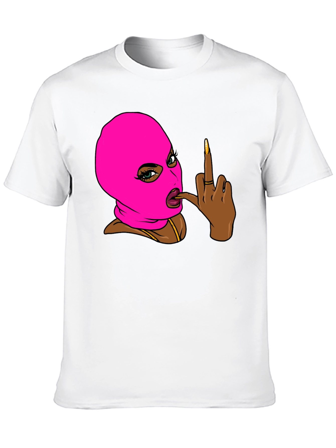 Ski Mask Girl Graphic T-Shirt - Black