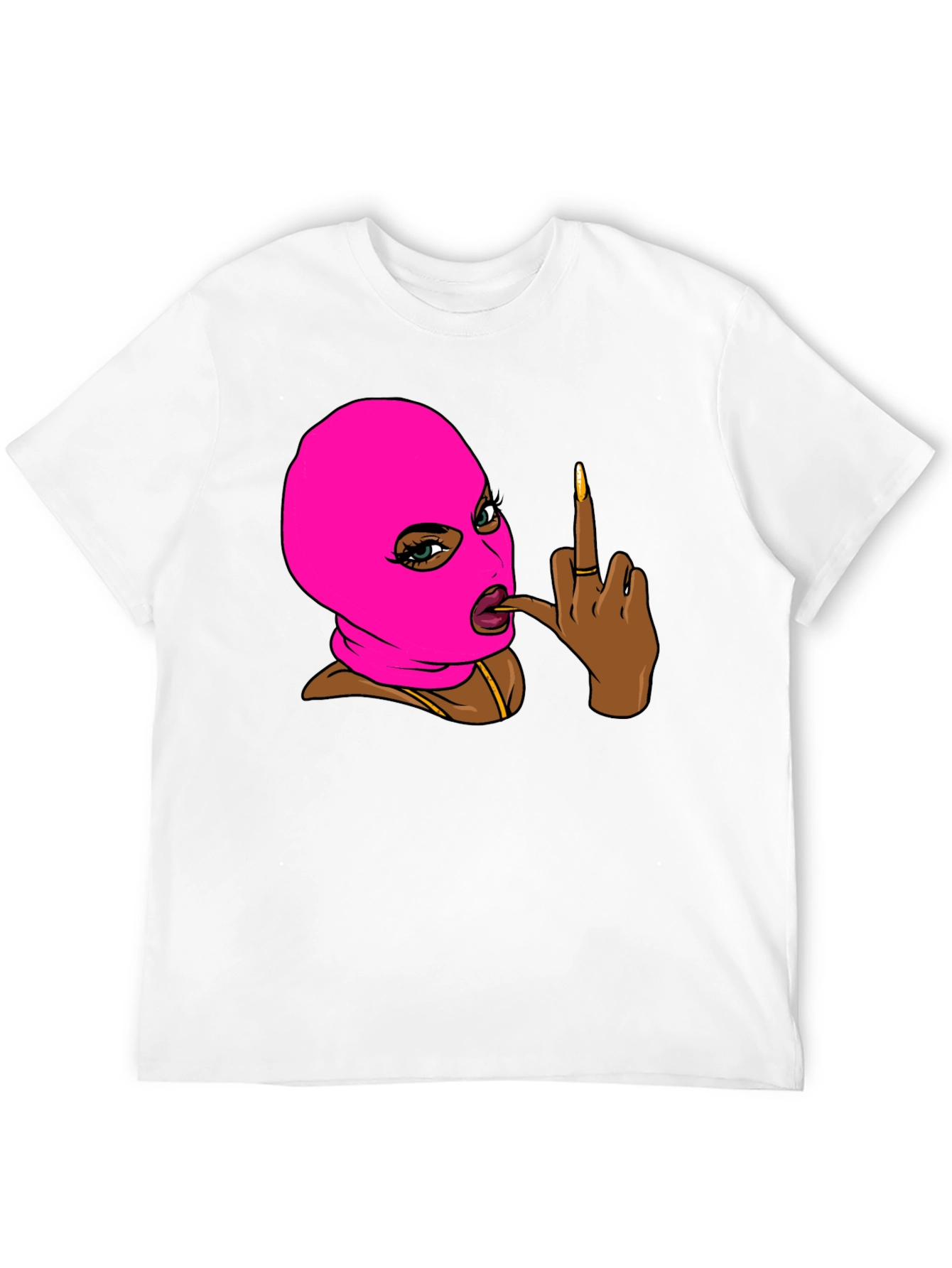 Ski Mask Girl Graphic T-Shirt - Black