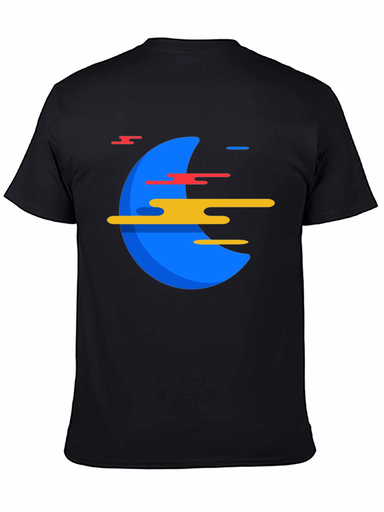 Abstract Graphic Print Mens Black T-Shirt