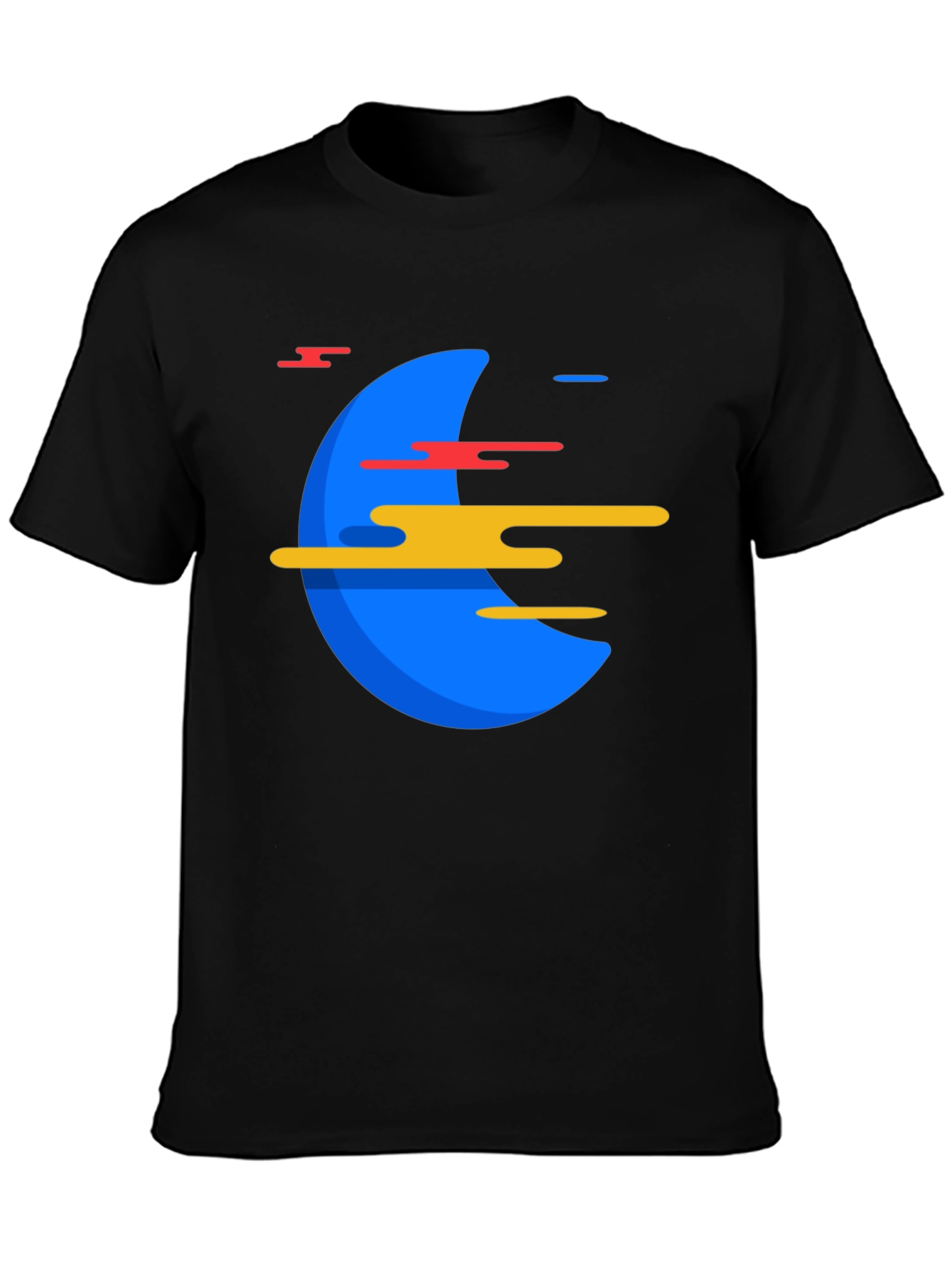 Abstract Graphic Print Mens Black T-Shirt