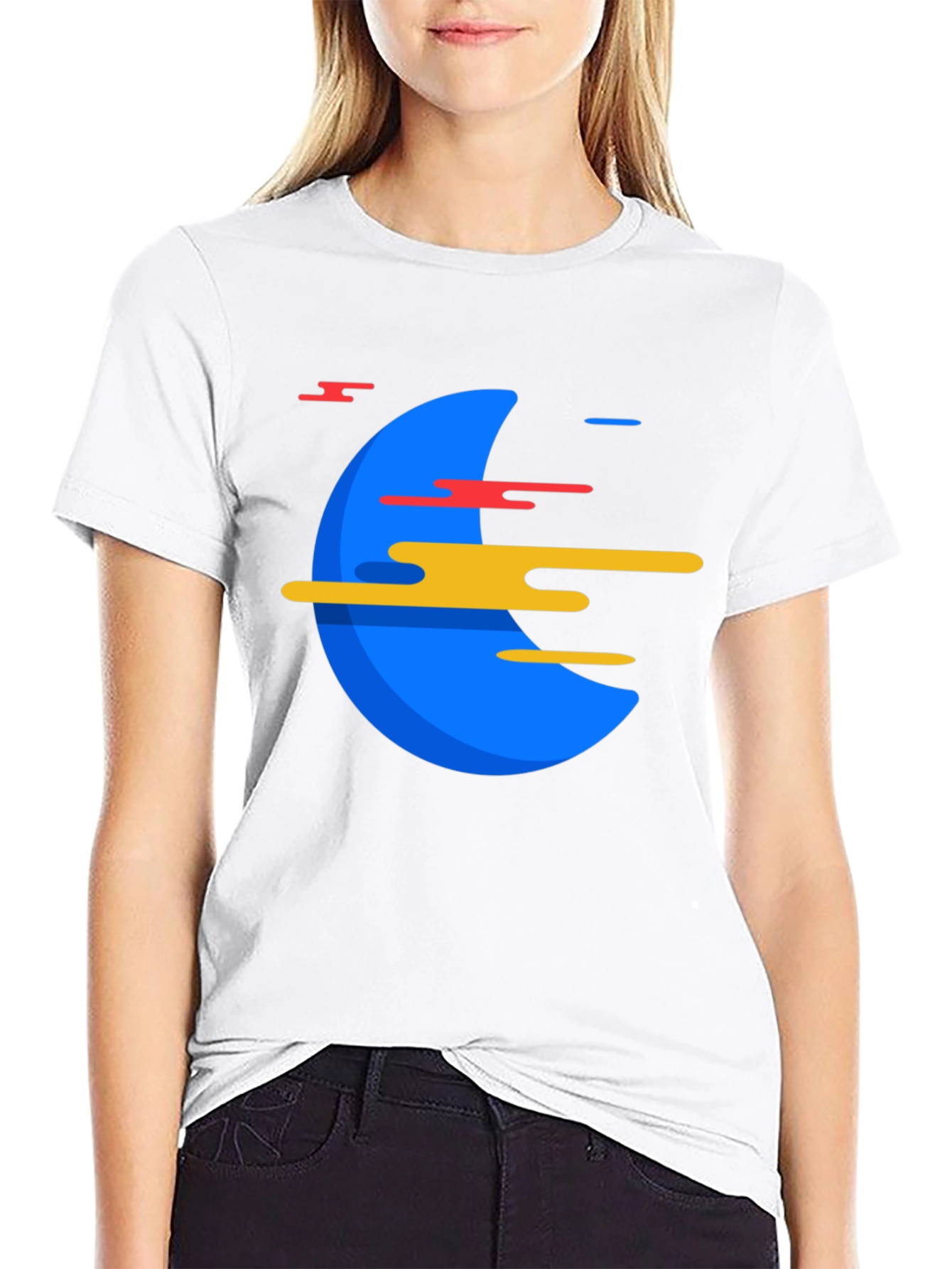 Abstract Graphic Print Mens Black T-Shirt