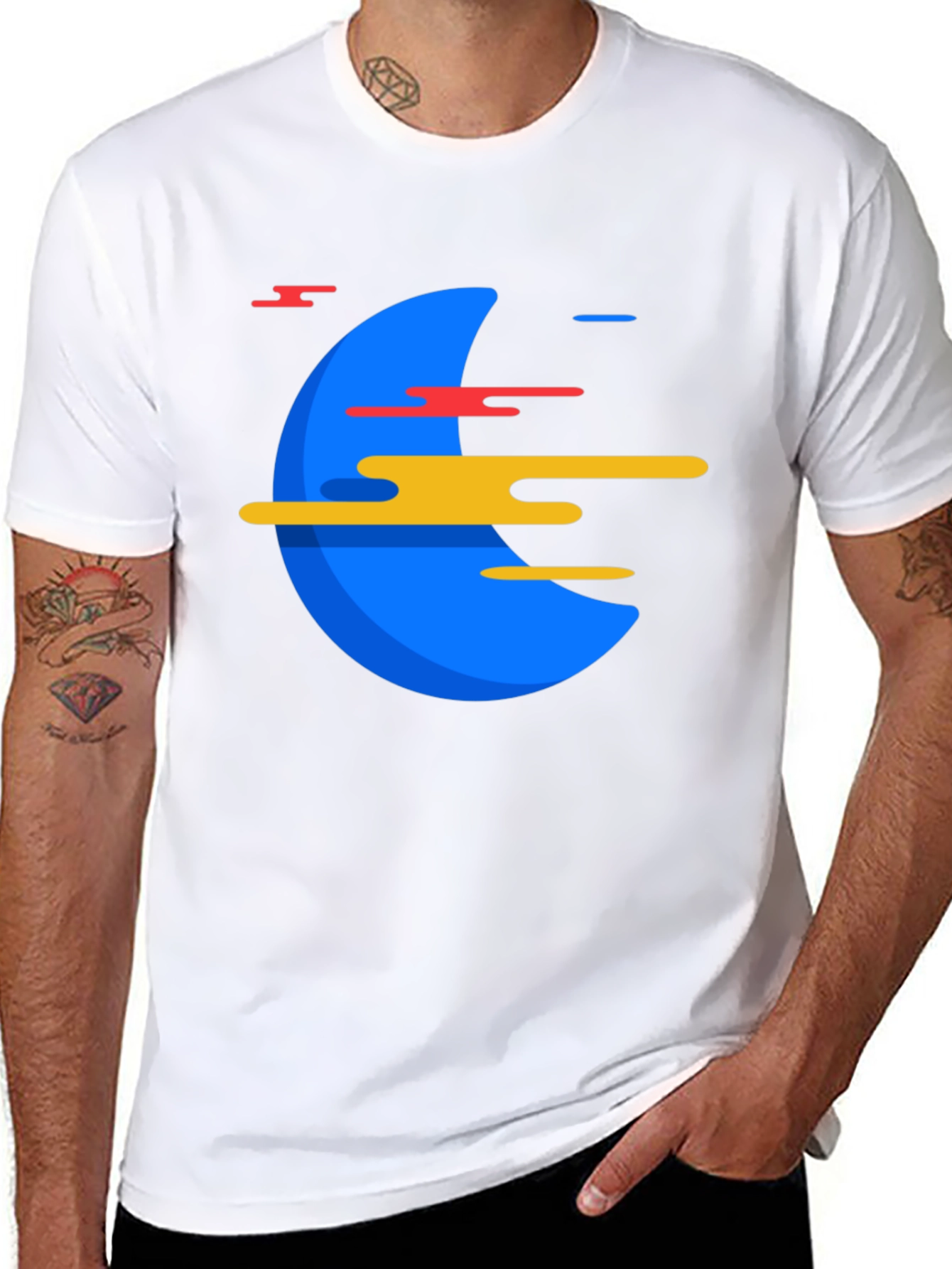 Abstract Graphic Print Mens Black T-Shirt