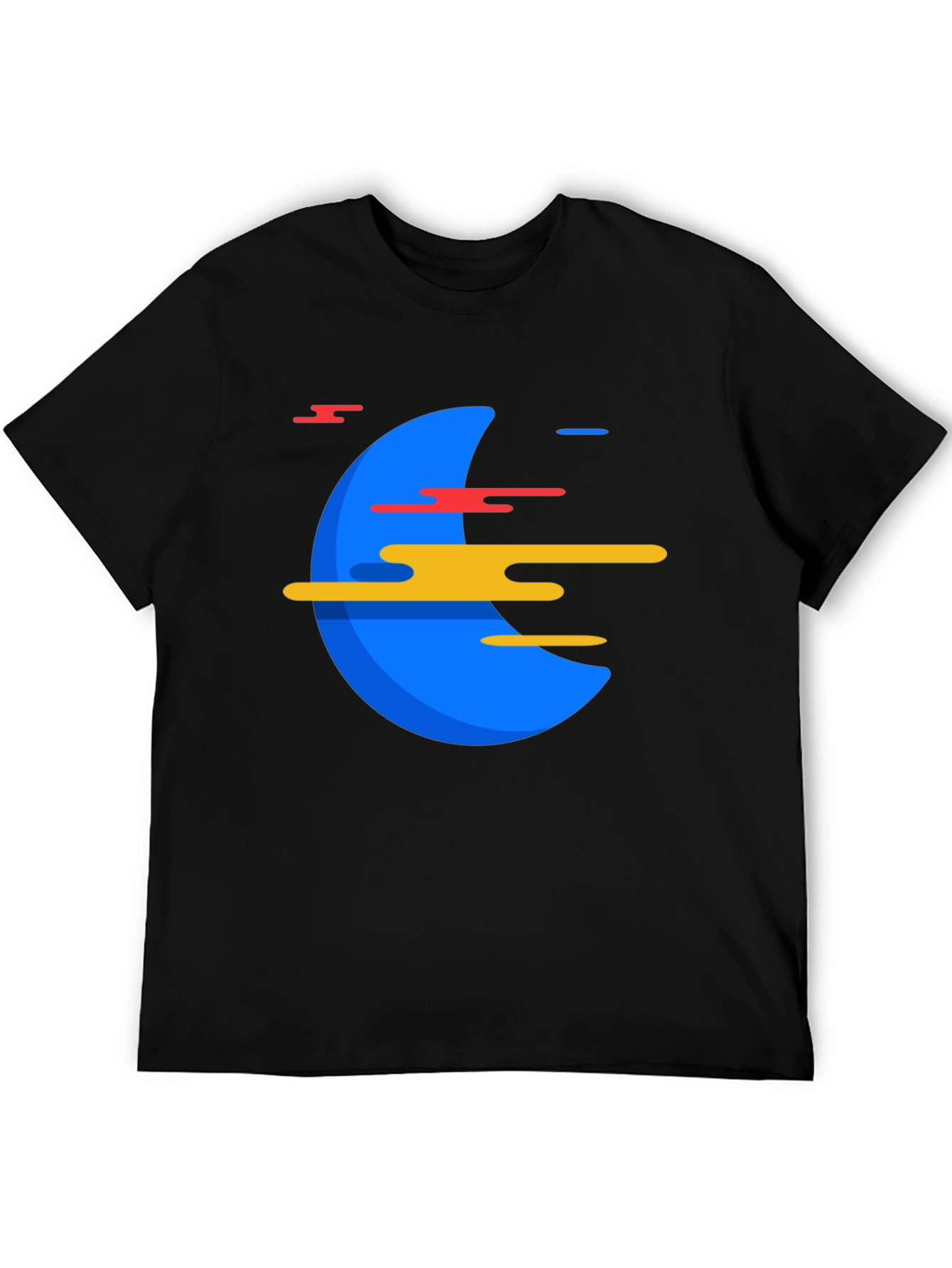 Abstract Graphic Print Mens Black T-Shirt