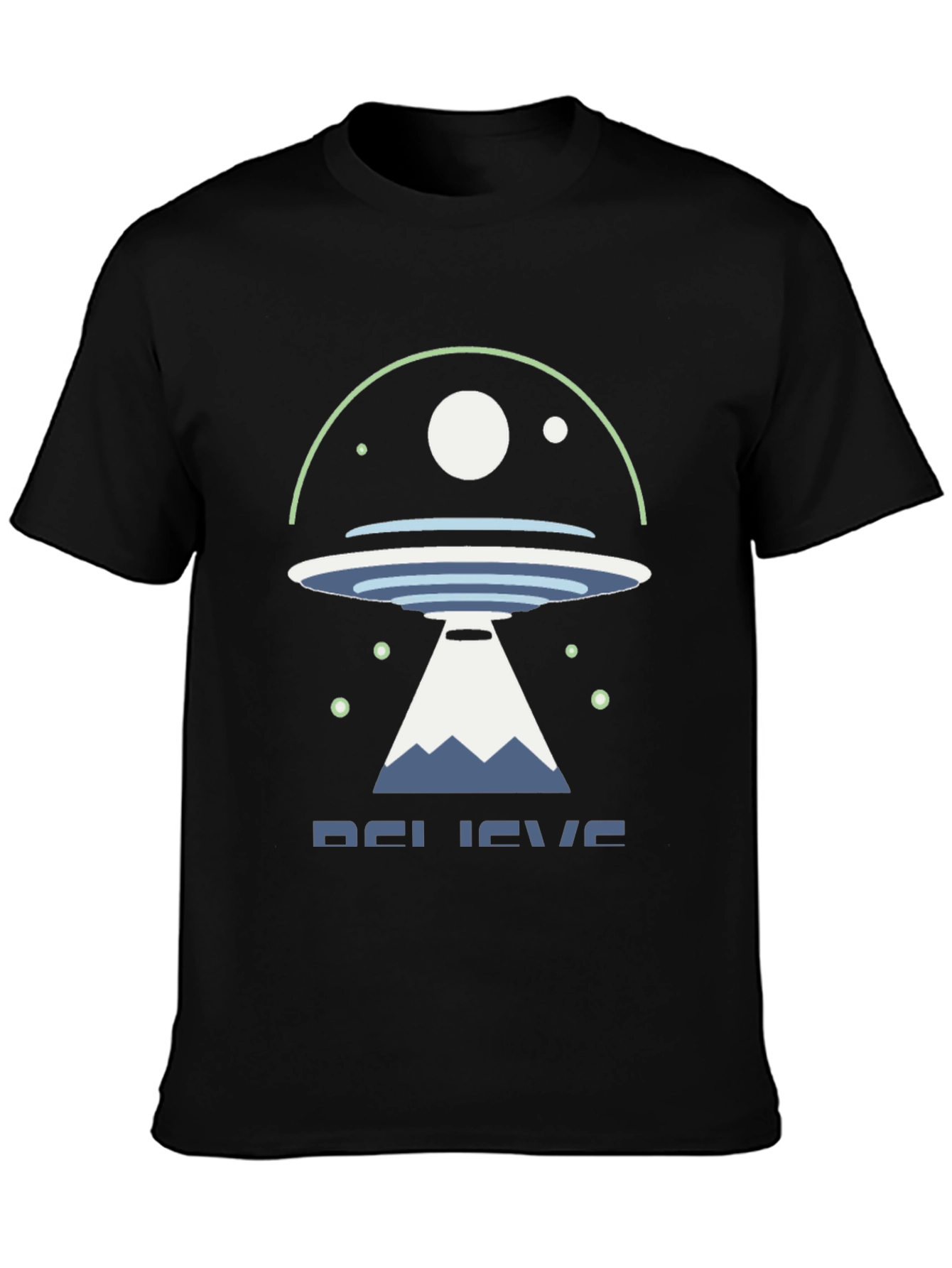 Believe UFO Graphic Tee - Black Cotton Shirt