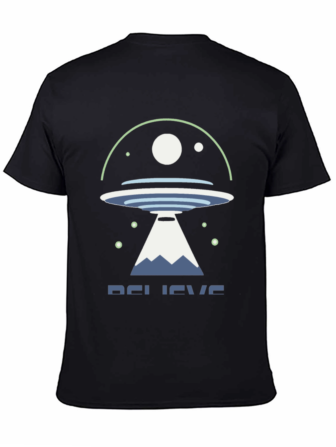 Believe UFO Graphic Tee - Black Cotton Shirt