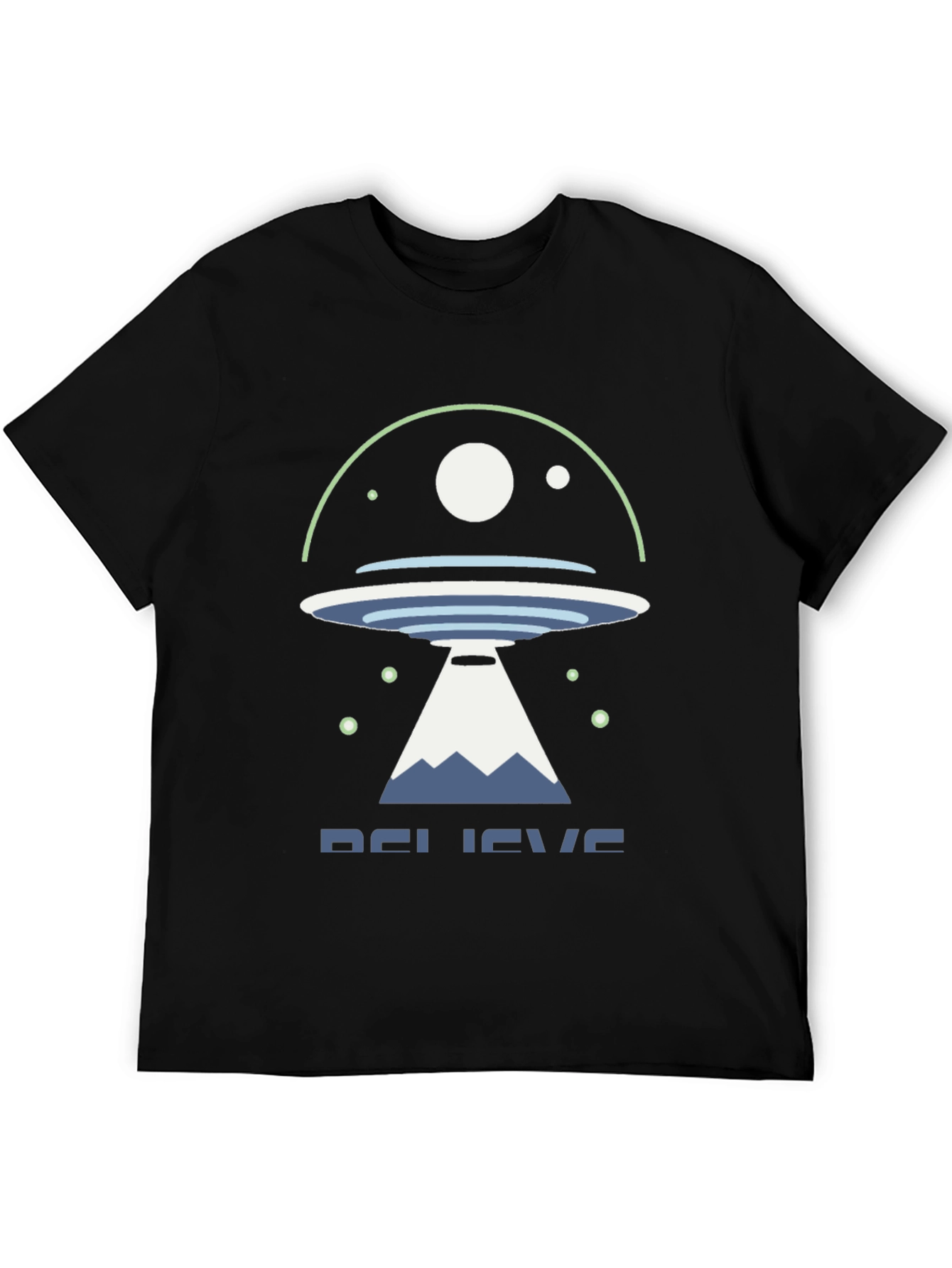 Believe UFO Graphic Tee - Black Cotton Shirt