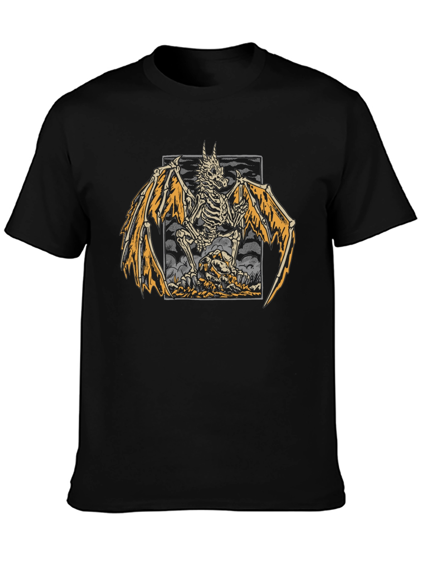 Skeleton Dragon Graphic Print T-Shirt