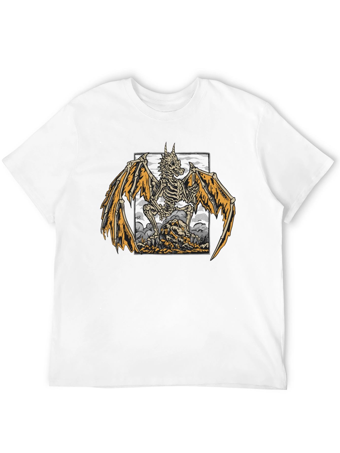 Skeleton Dragon Graphic Print T-Shirt