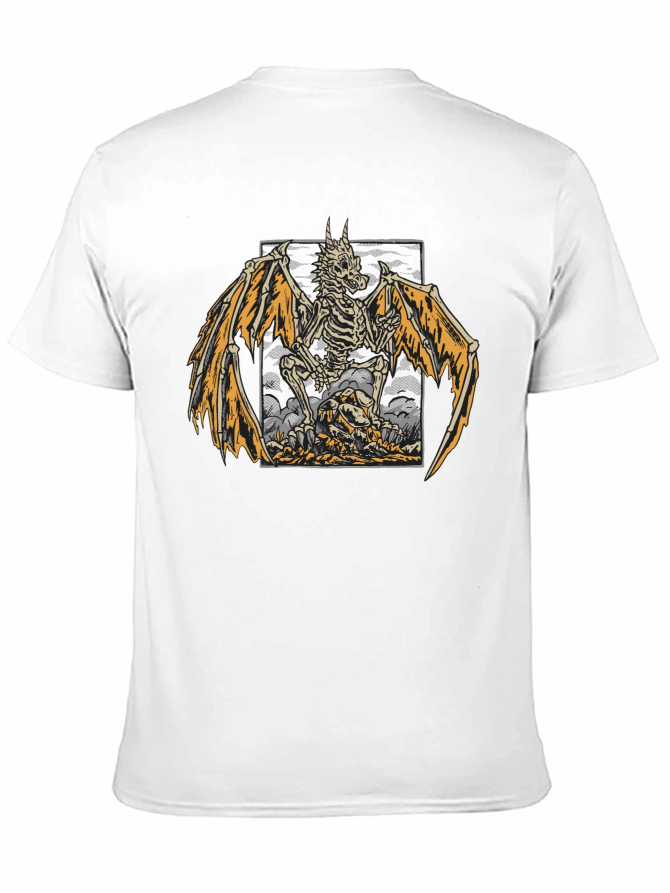 Skeleton Dragon Graphic Print T-Shirt