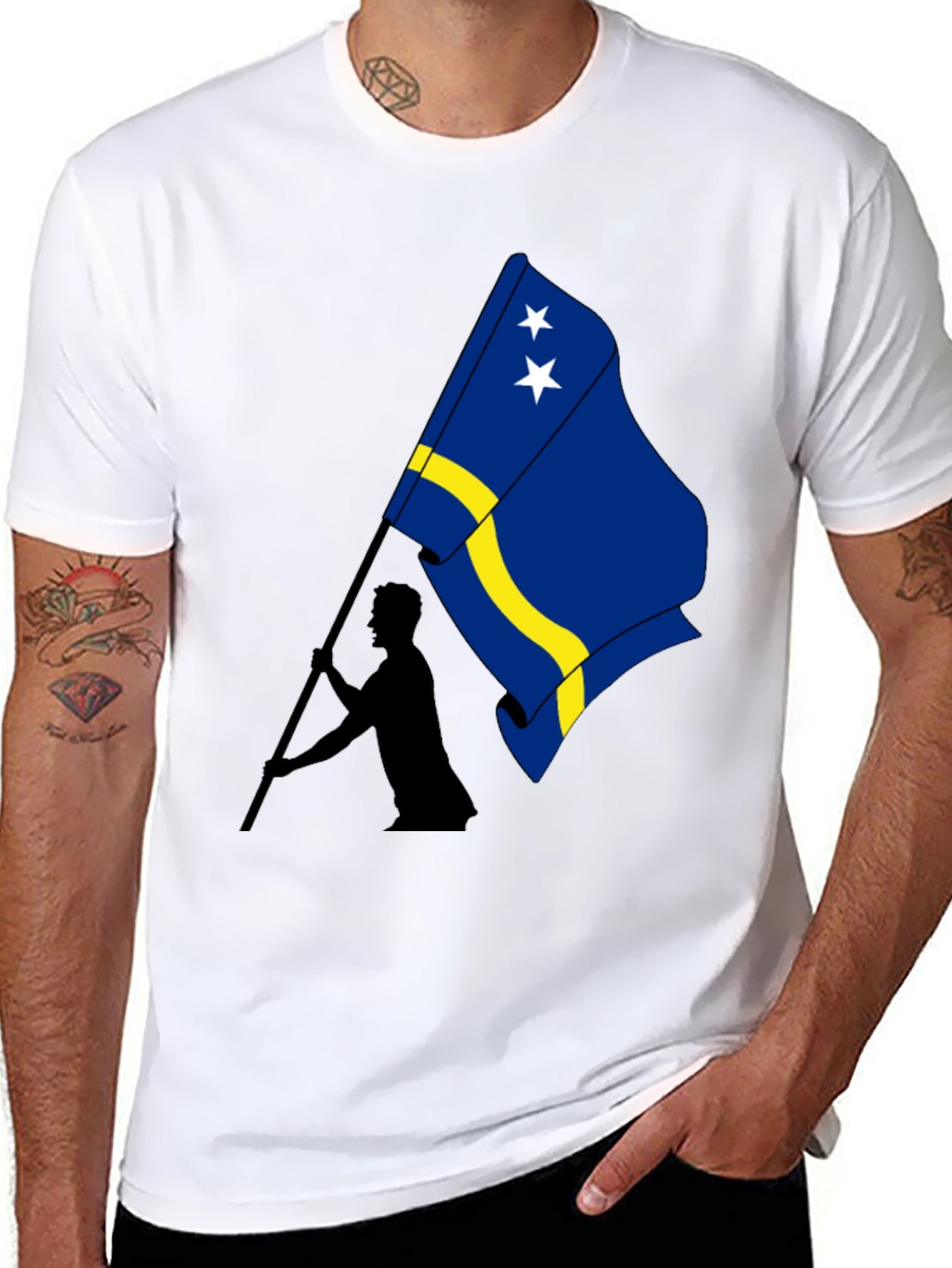 Curaçao Flag Graphic Tee - Black