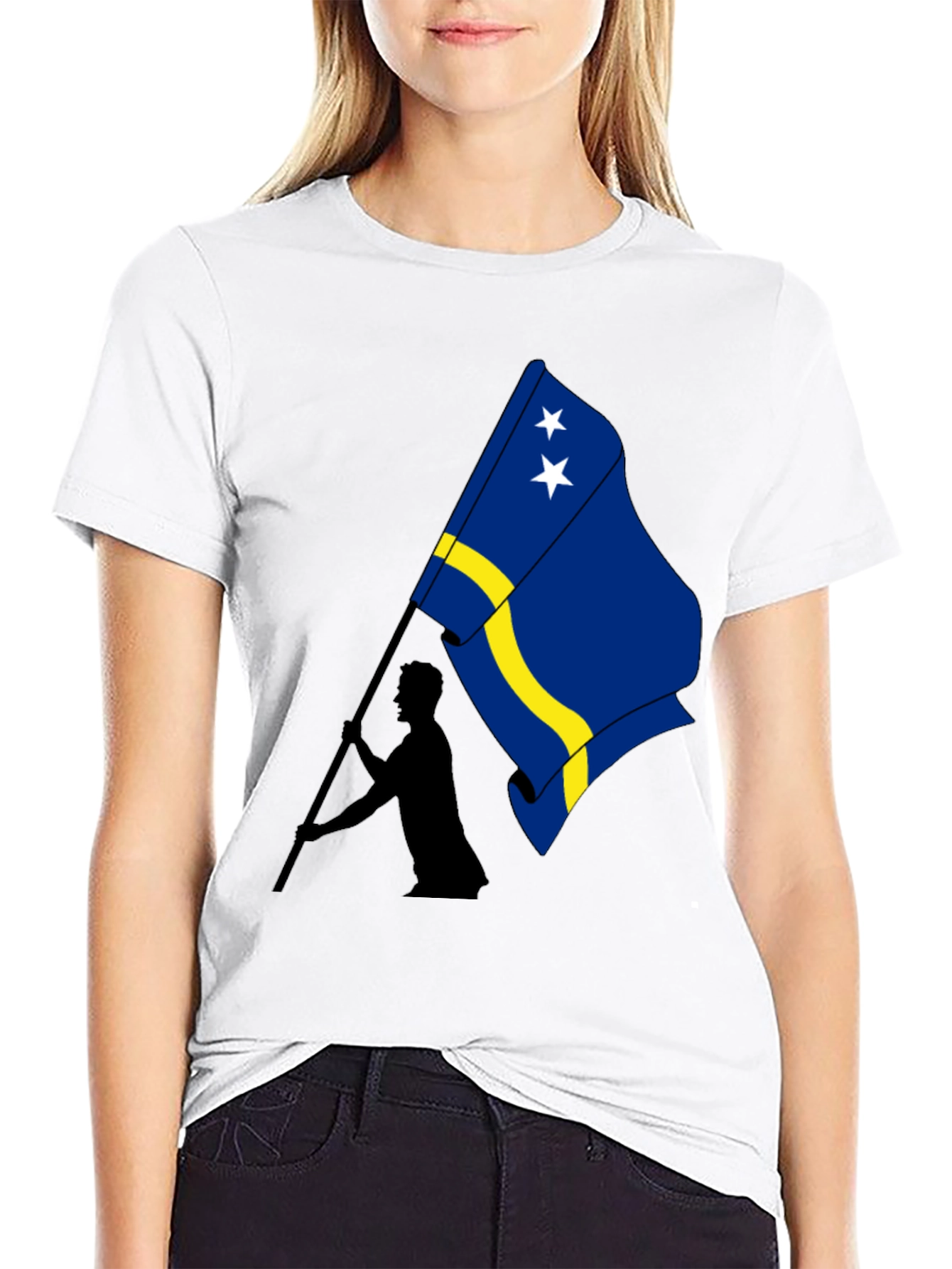 Curaçao Flag Graphic Tee - Black
