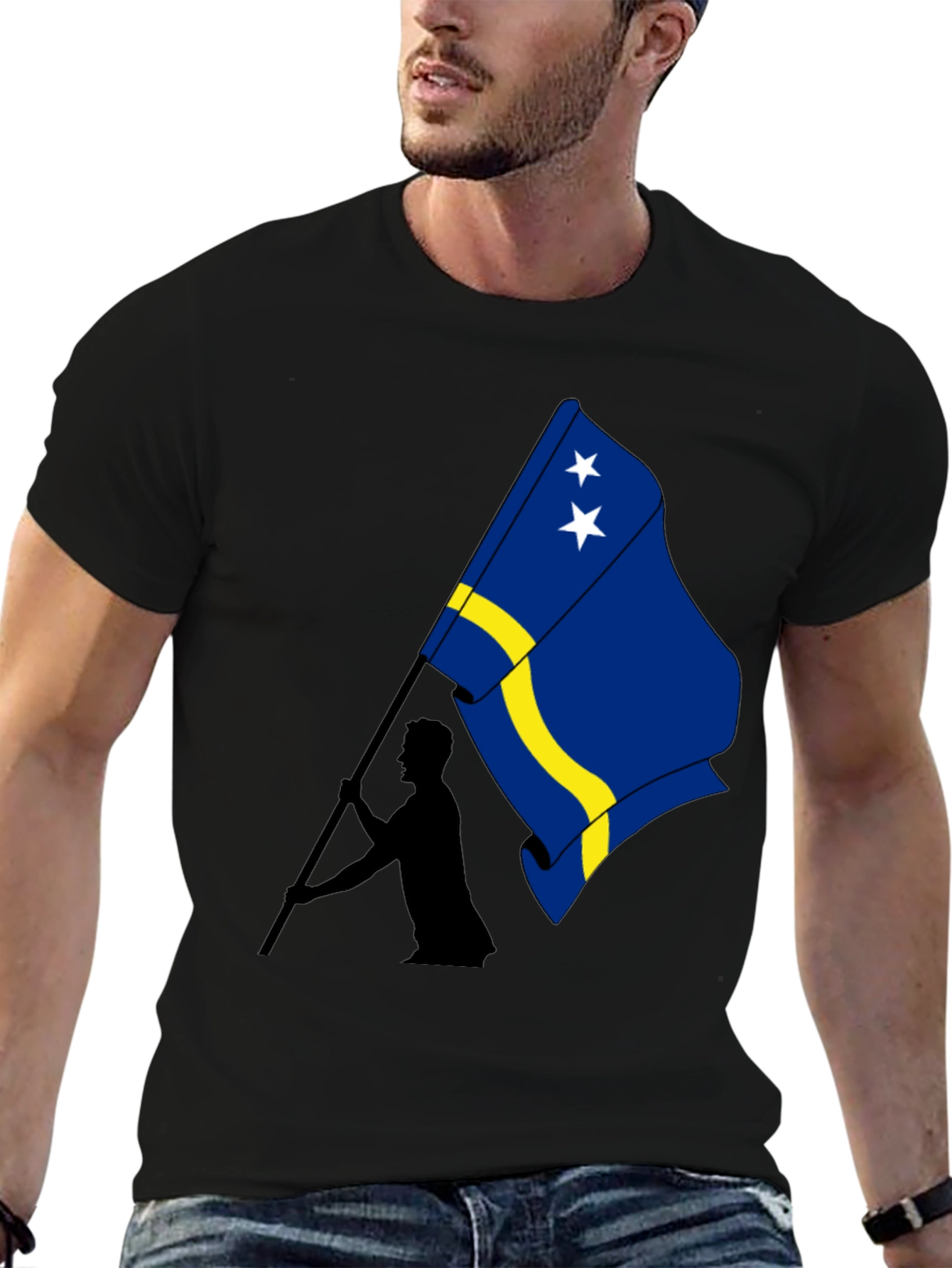 Curaçao Flag Graphic Tee - Black