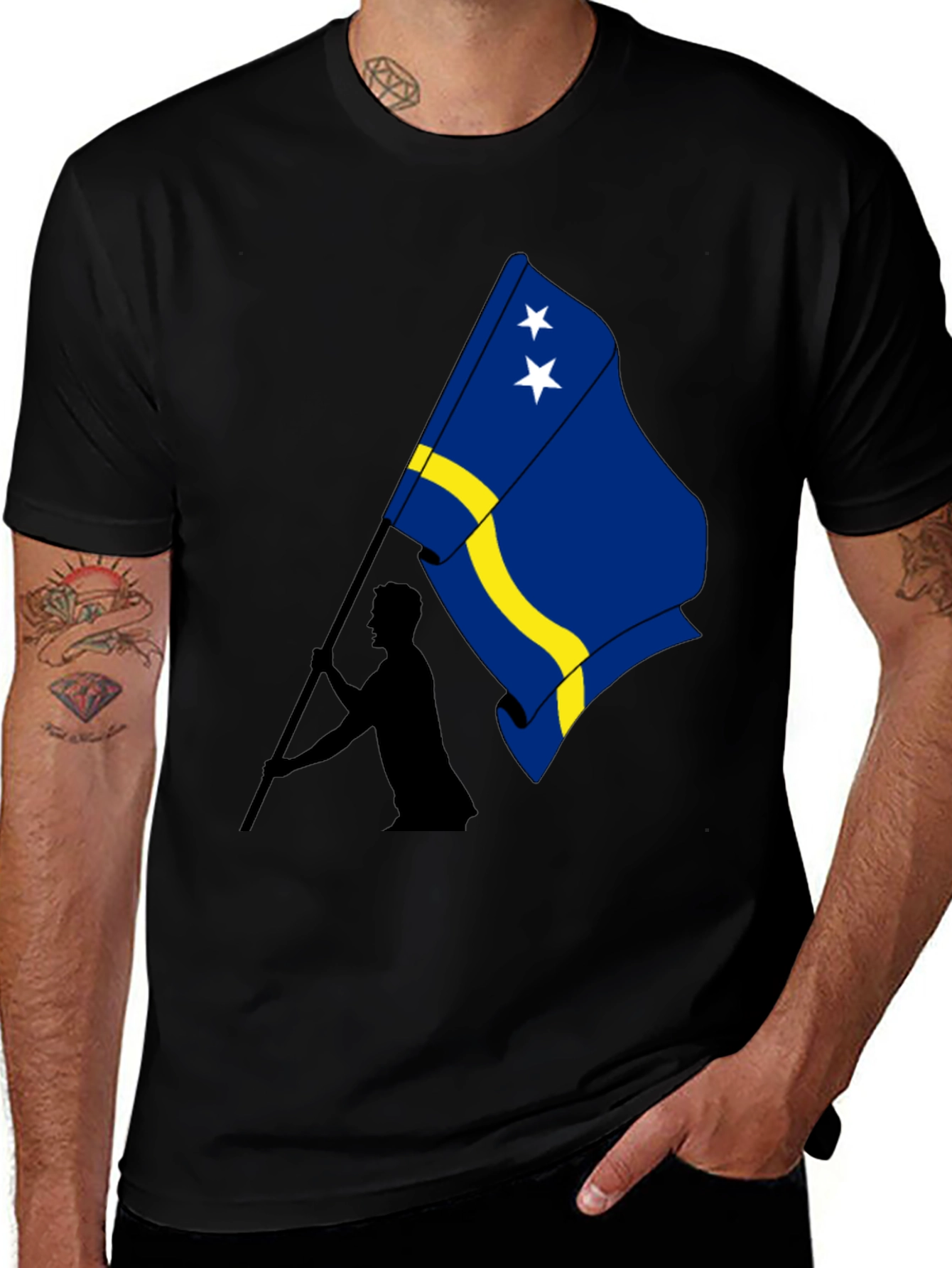 Curaçao Flag Graphic Tee - Black