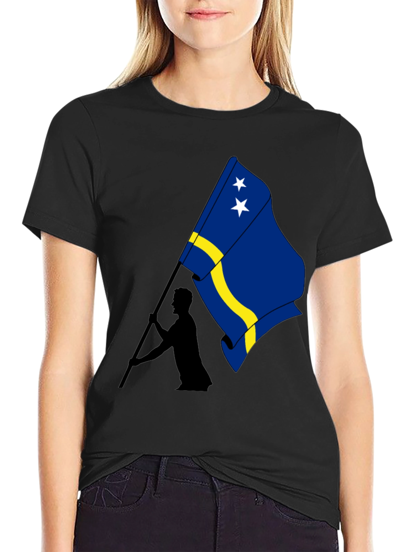 Curaçao Flag Graphic Tee - Black