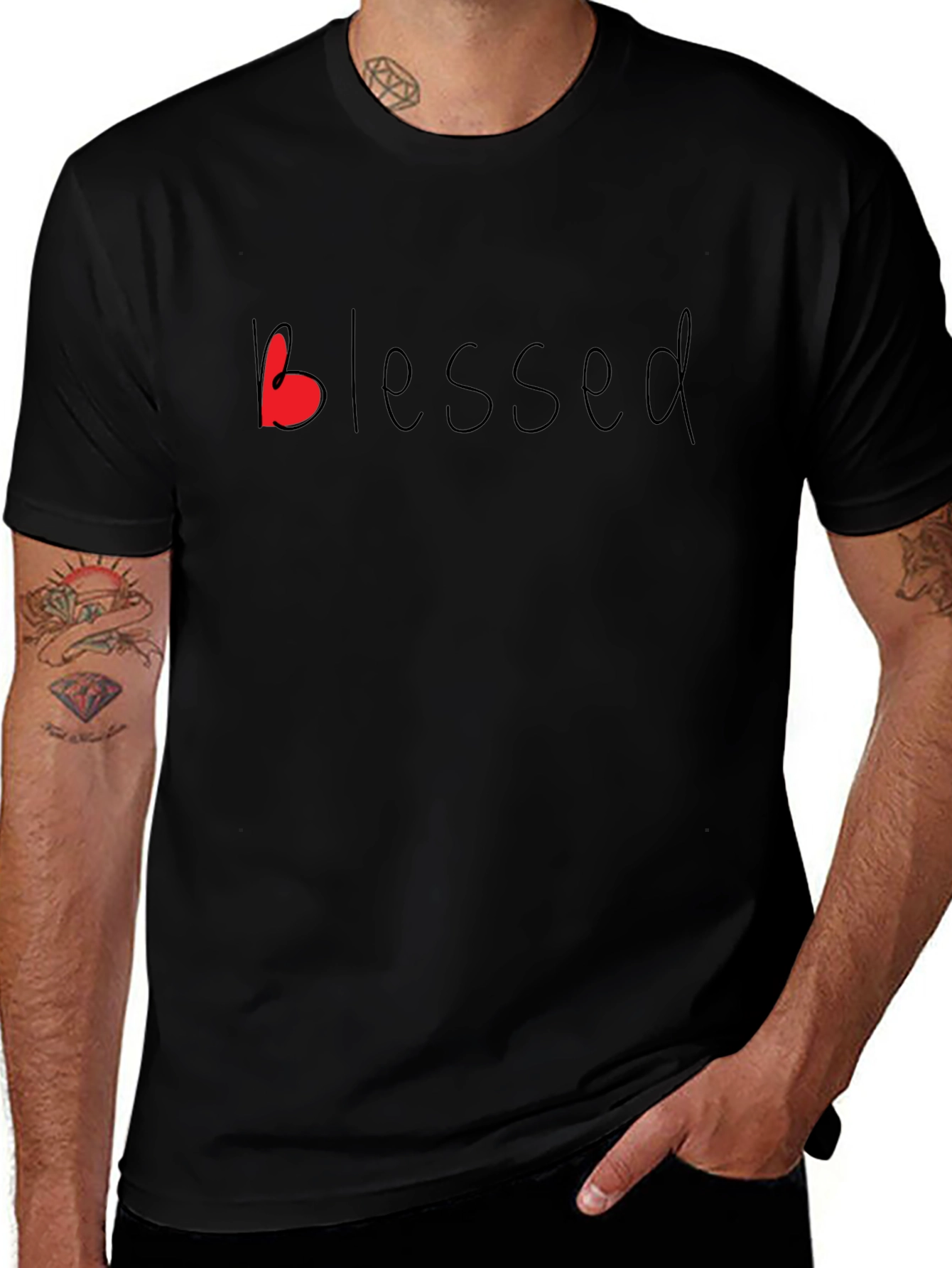 Blessed Graphic Tee - Black Casual Shirt