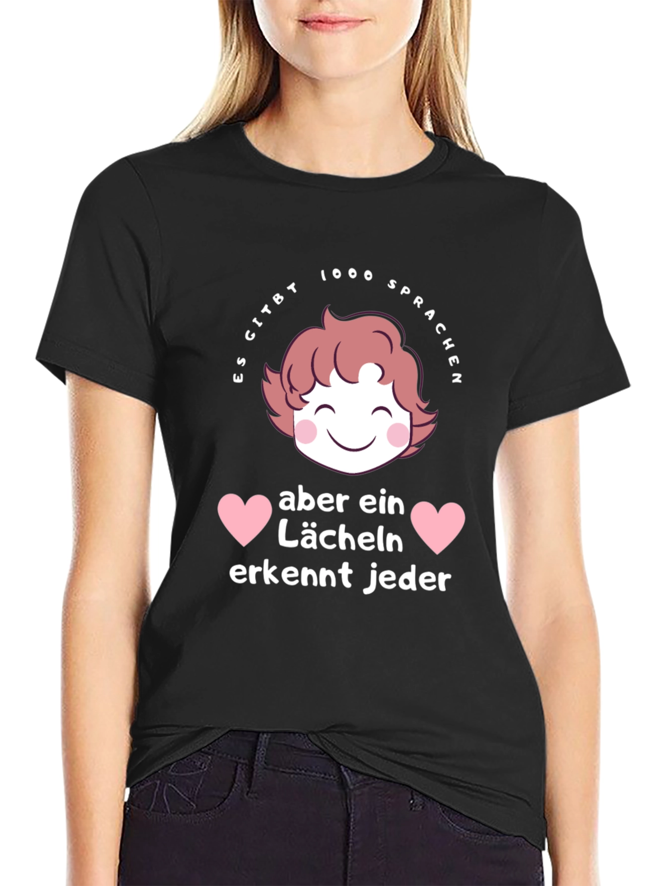 Smile T-Shirt - Languages & Hearts Graphic