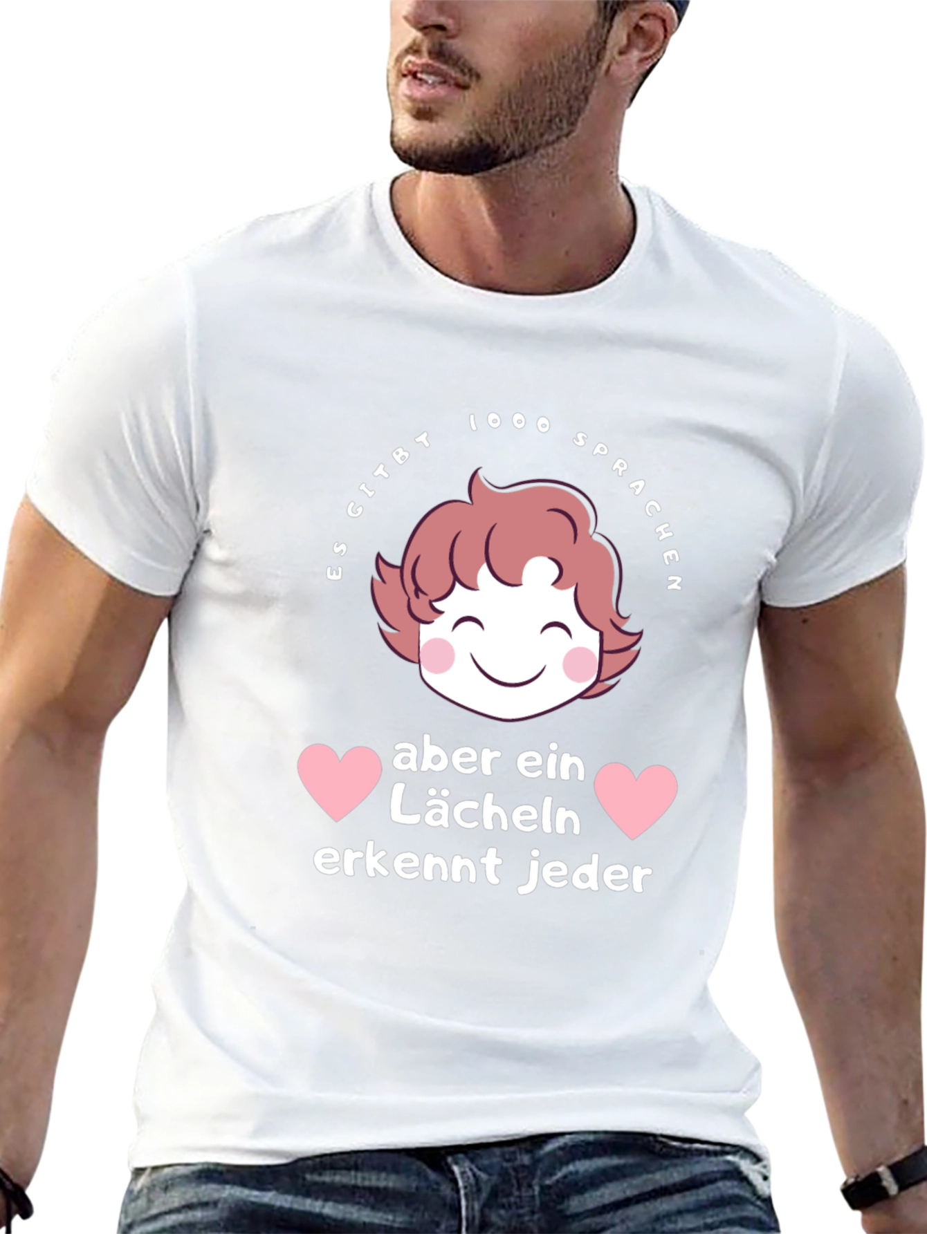 Smile T-Shirt - Languages & Hearts Graphic