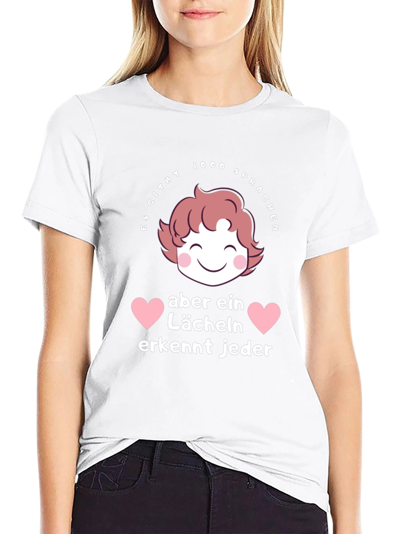 Smile T-Shirt - Languages & Hearts Graphic