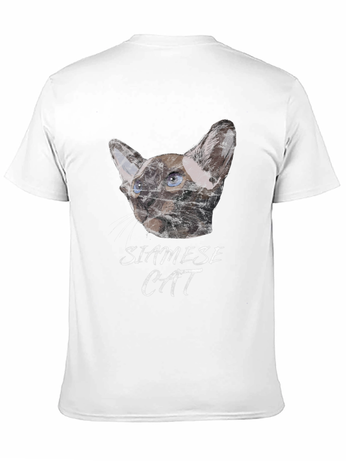 Siamese Cat Graphic Print Black T-Shirt