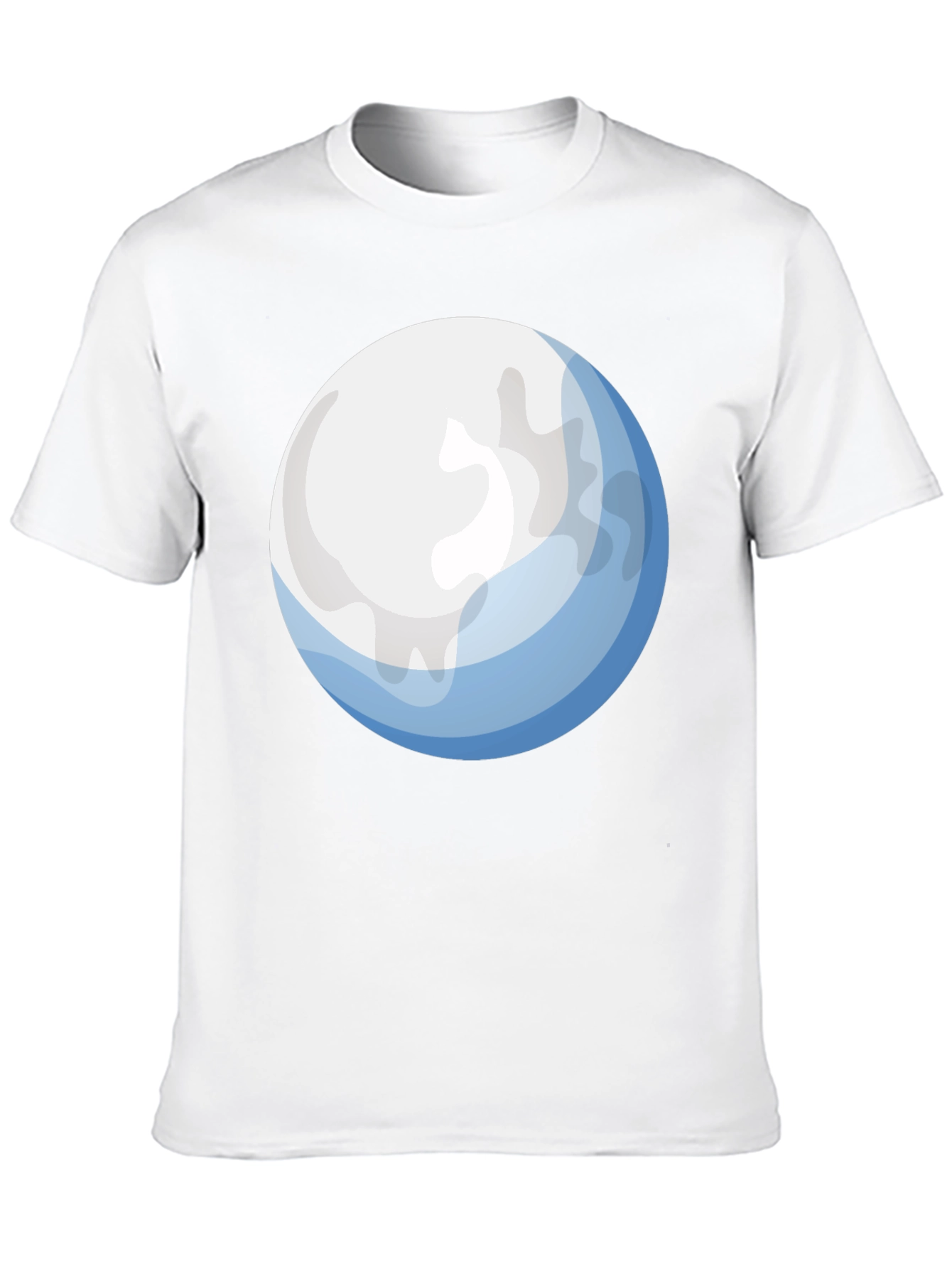 Cartoon Sphere Graphic Tee - Soft Black T-Shirt