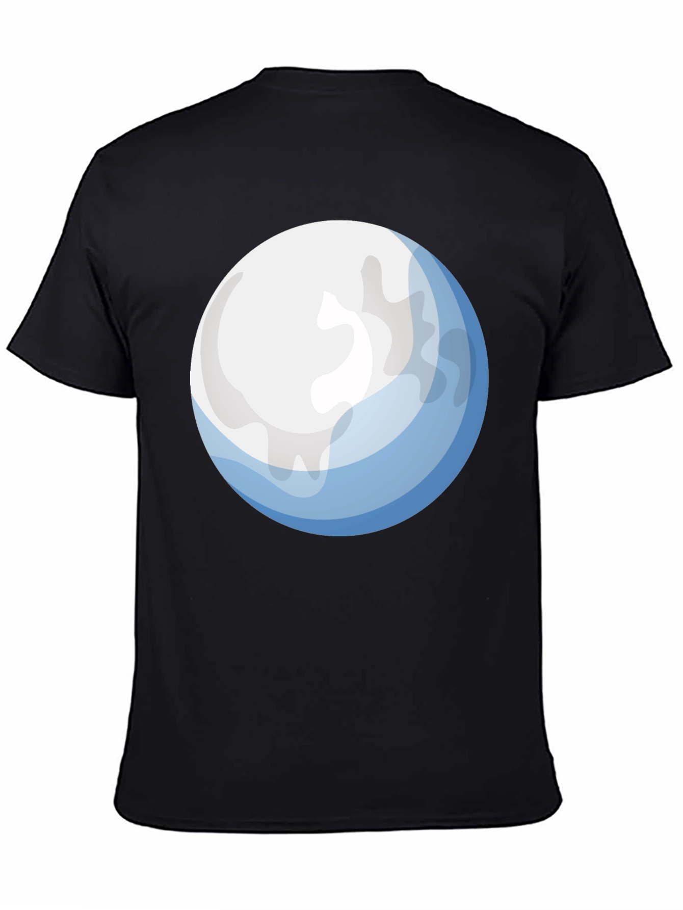 Cartoon Sphere Graphic Tee - Soft Black T-Shirt