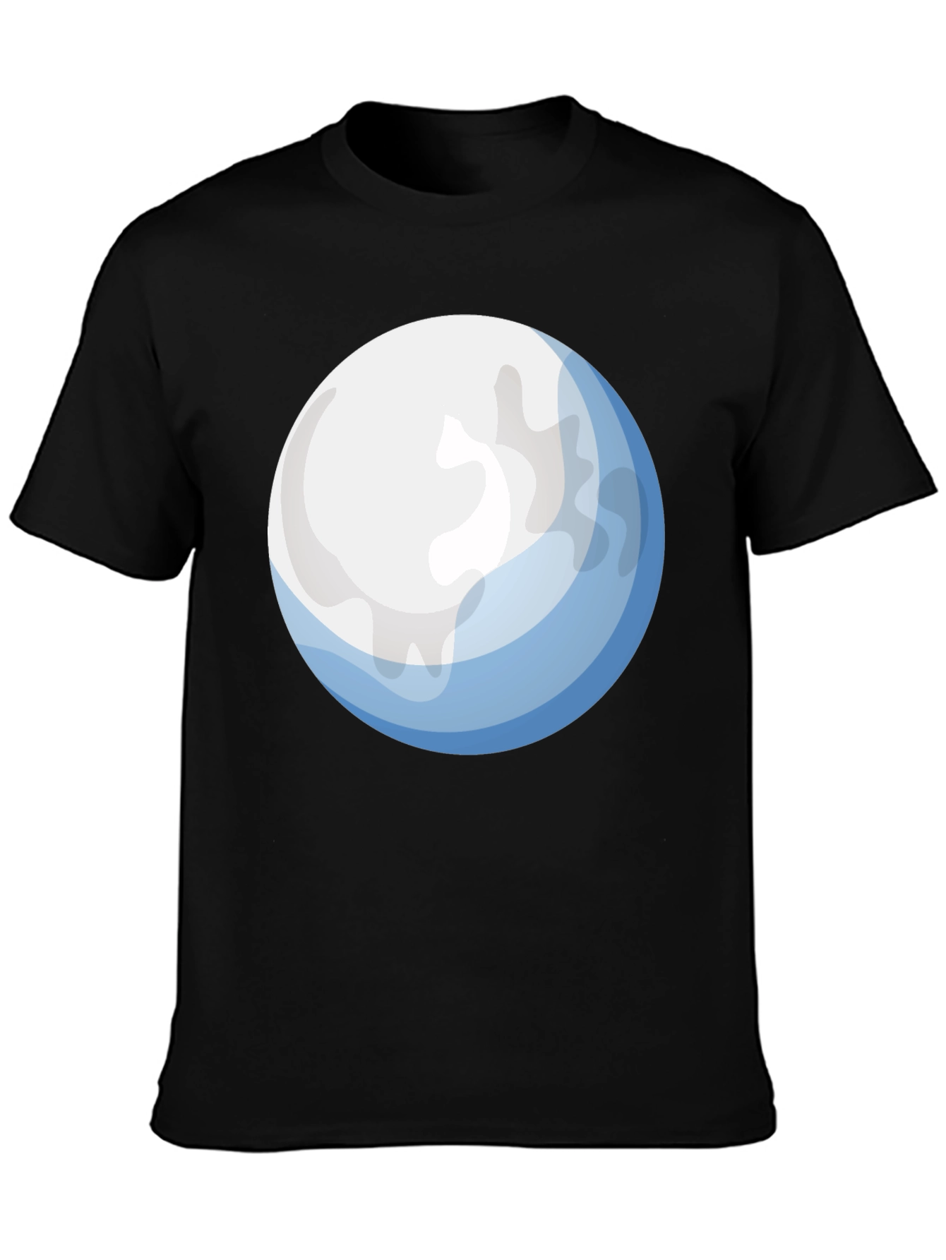 Cartoon Sphere Graphic Tee - Soft Black T-Shirt