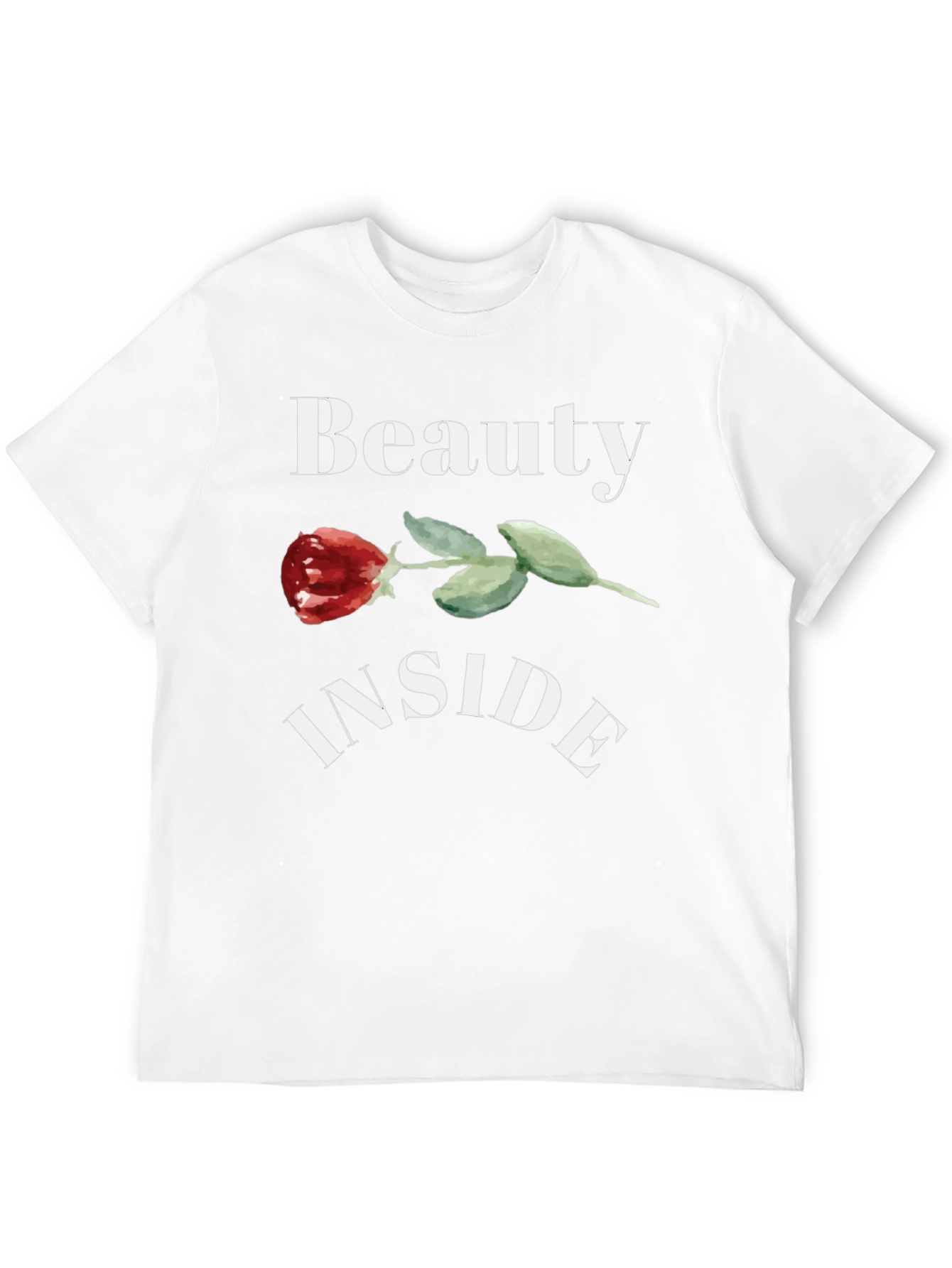 Beauty Inside Rose Graphic Black T-Shirt