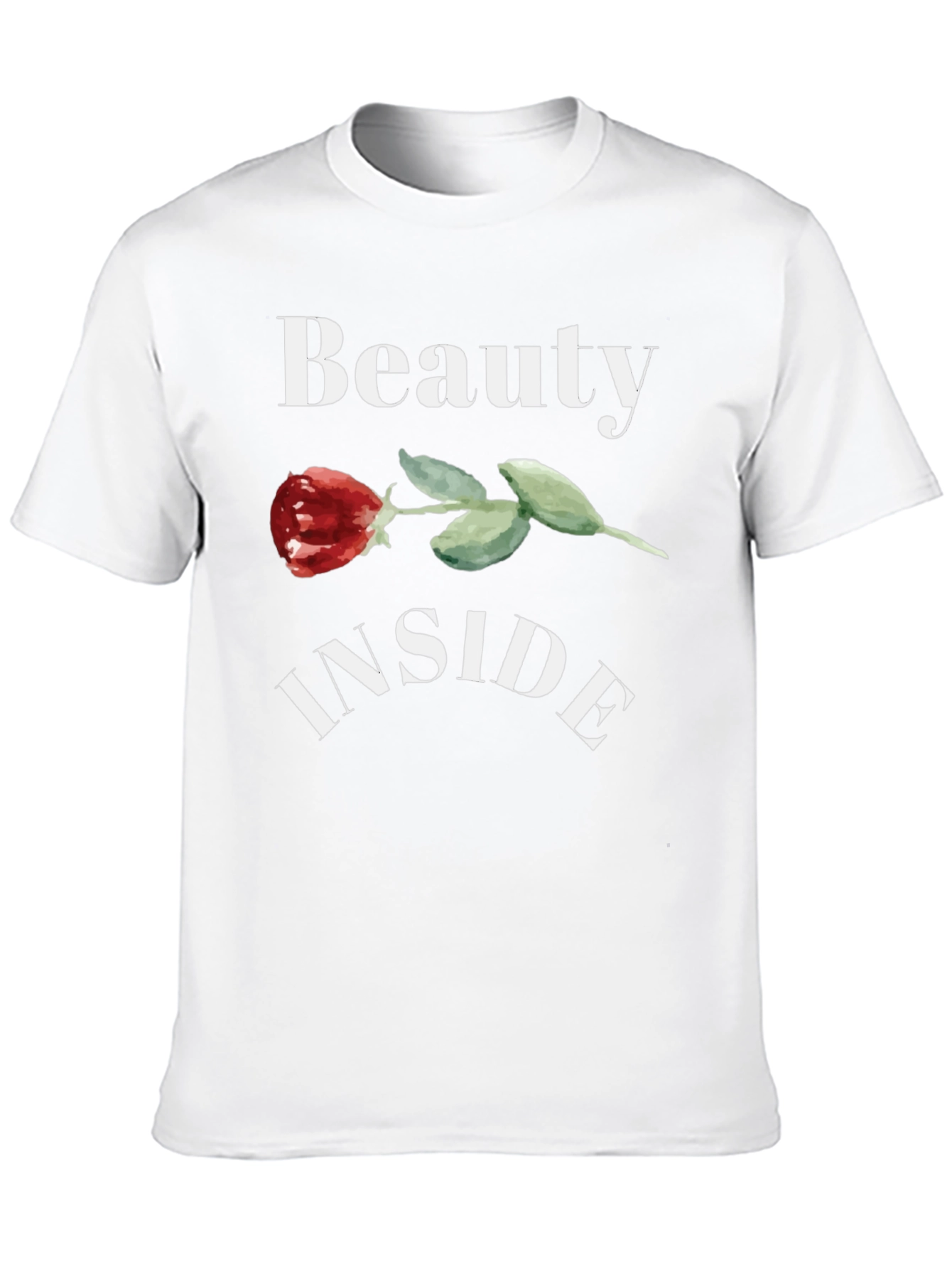 Beauty Inside Rose Graphic Black T-Shirt