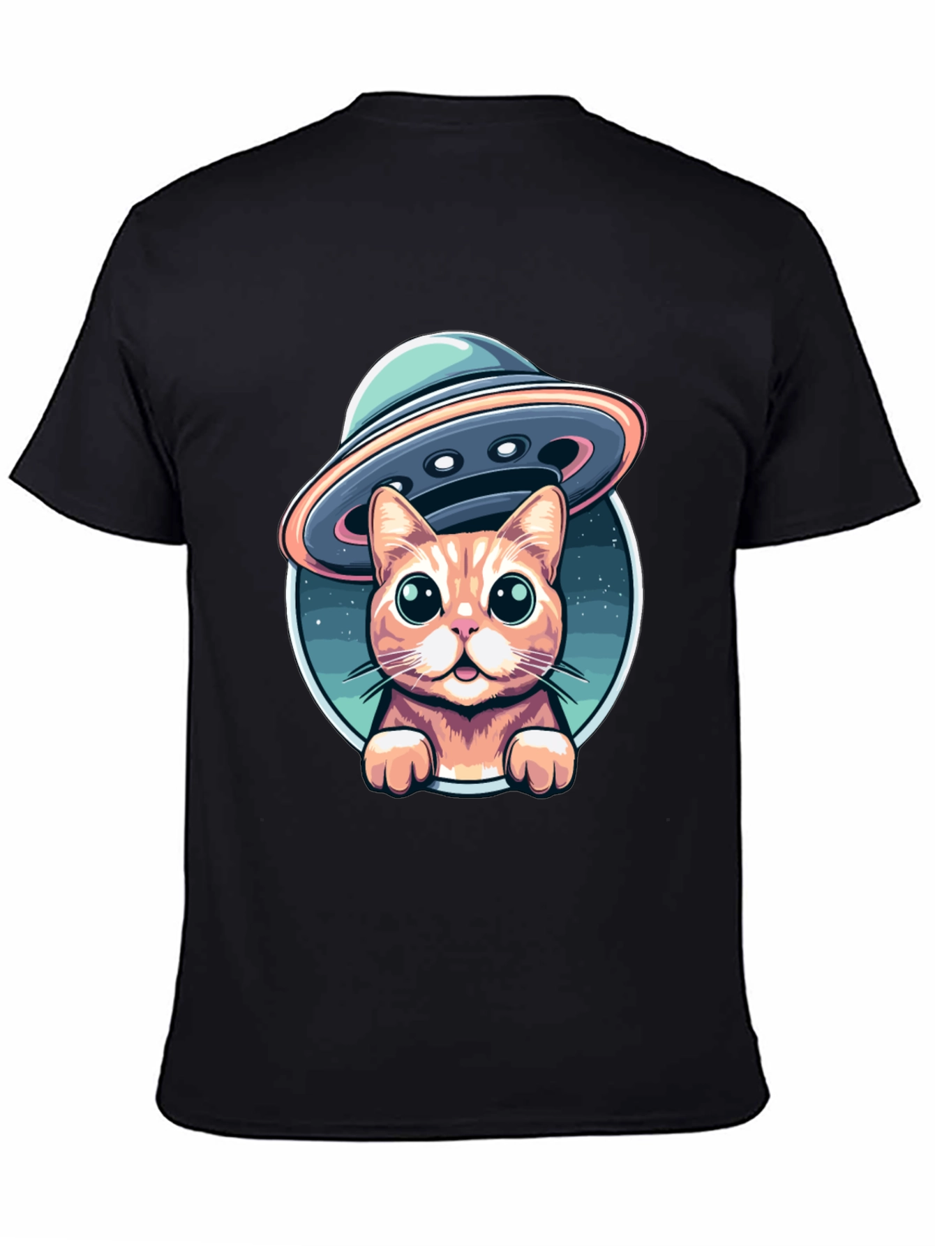 Cat Abduction UFO Graphic T-Shirt