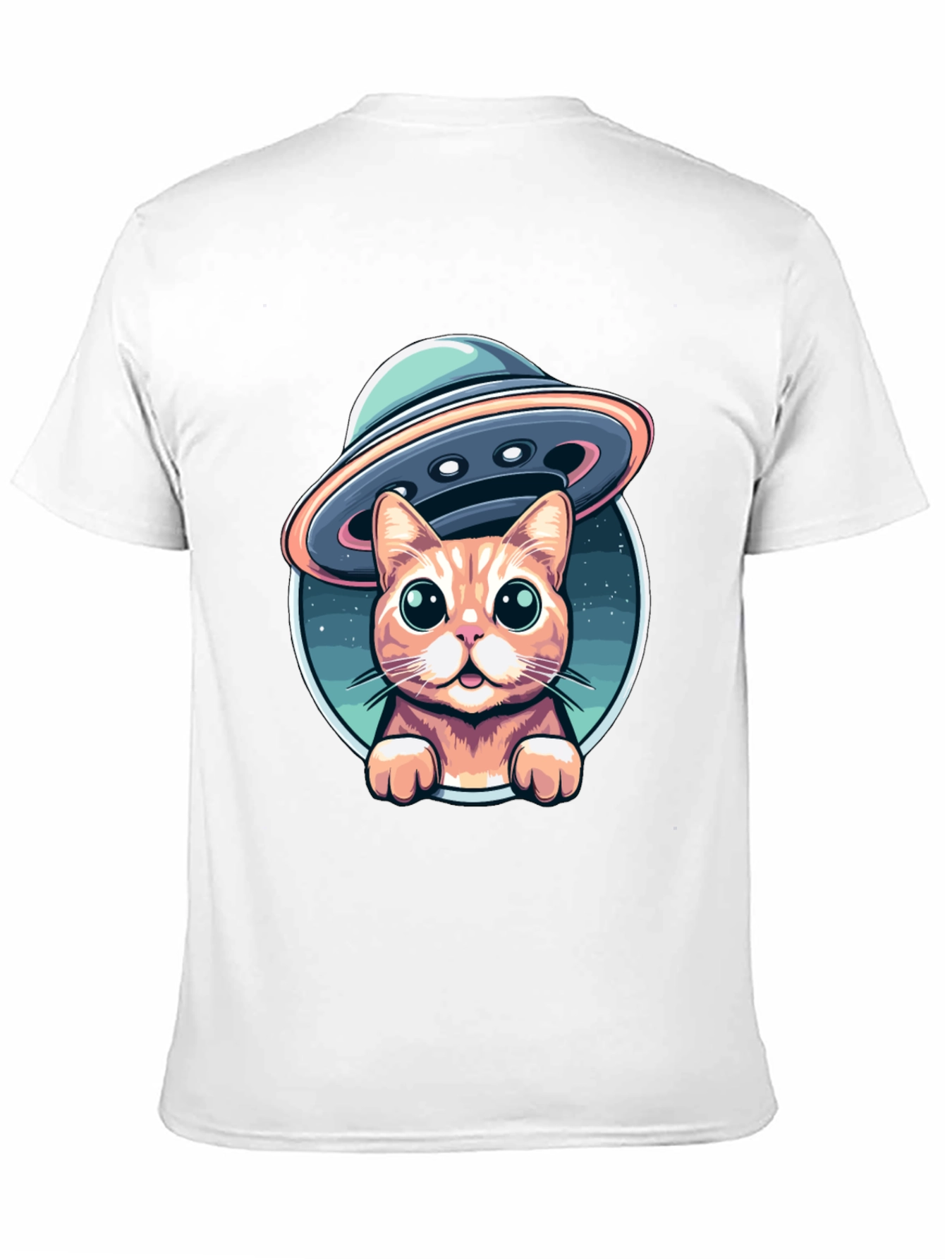 Cat Abduction UFO Graphic T-Shirt