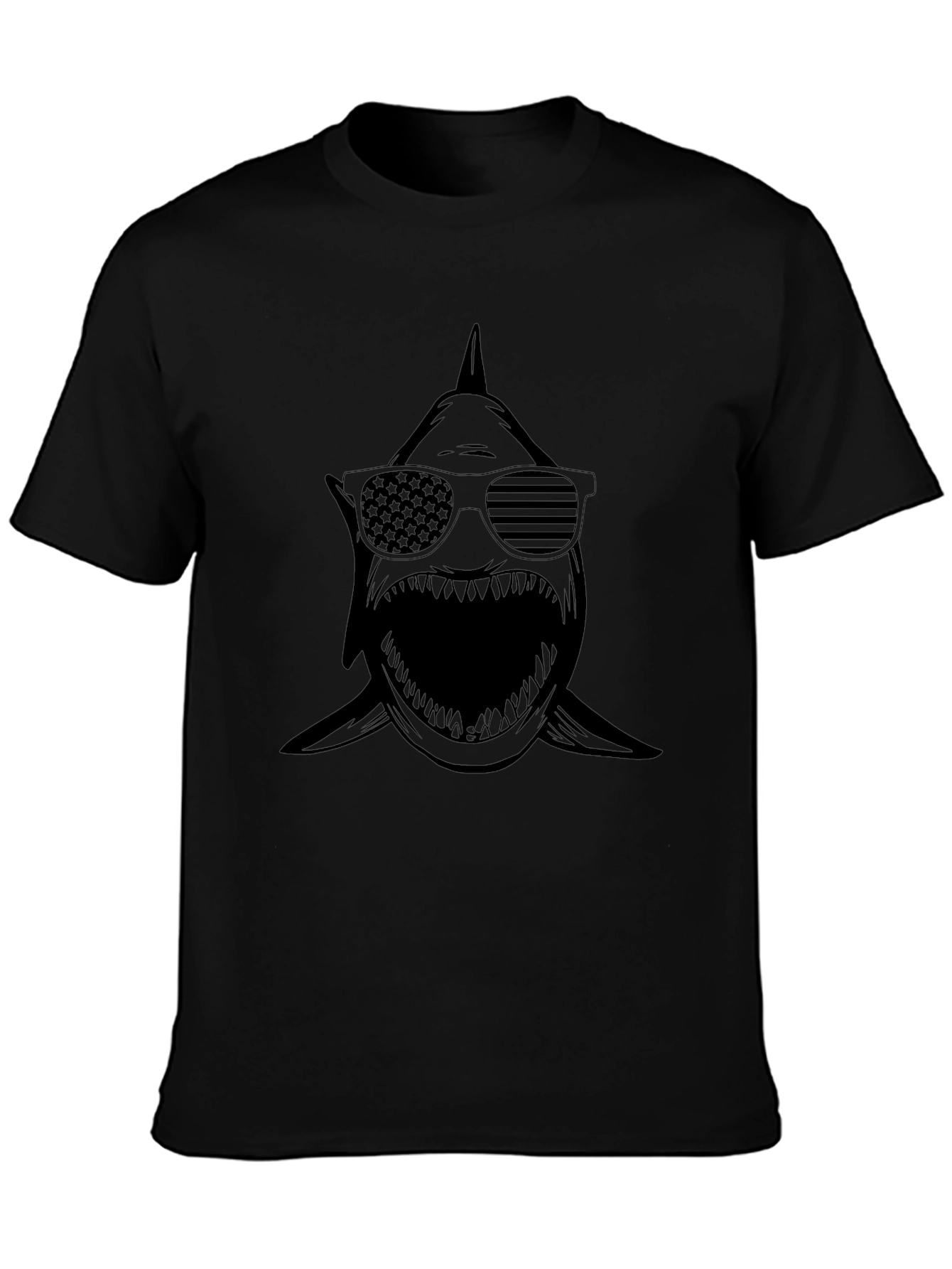 Shark USA Flag Sunglasses Graphic T-Shirt