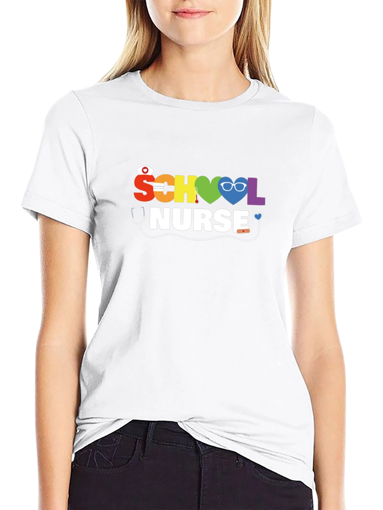 School Nurse Graphic Tee - Black