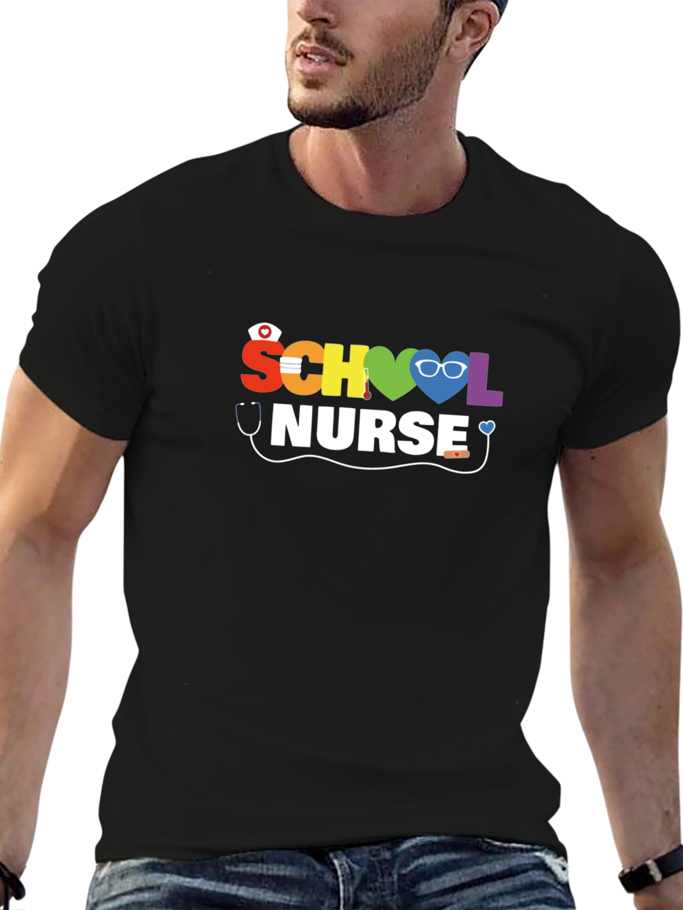 School Nurse Graphic Tee - Black