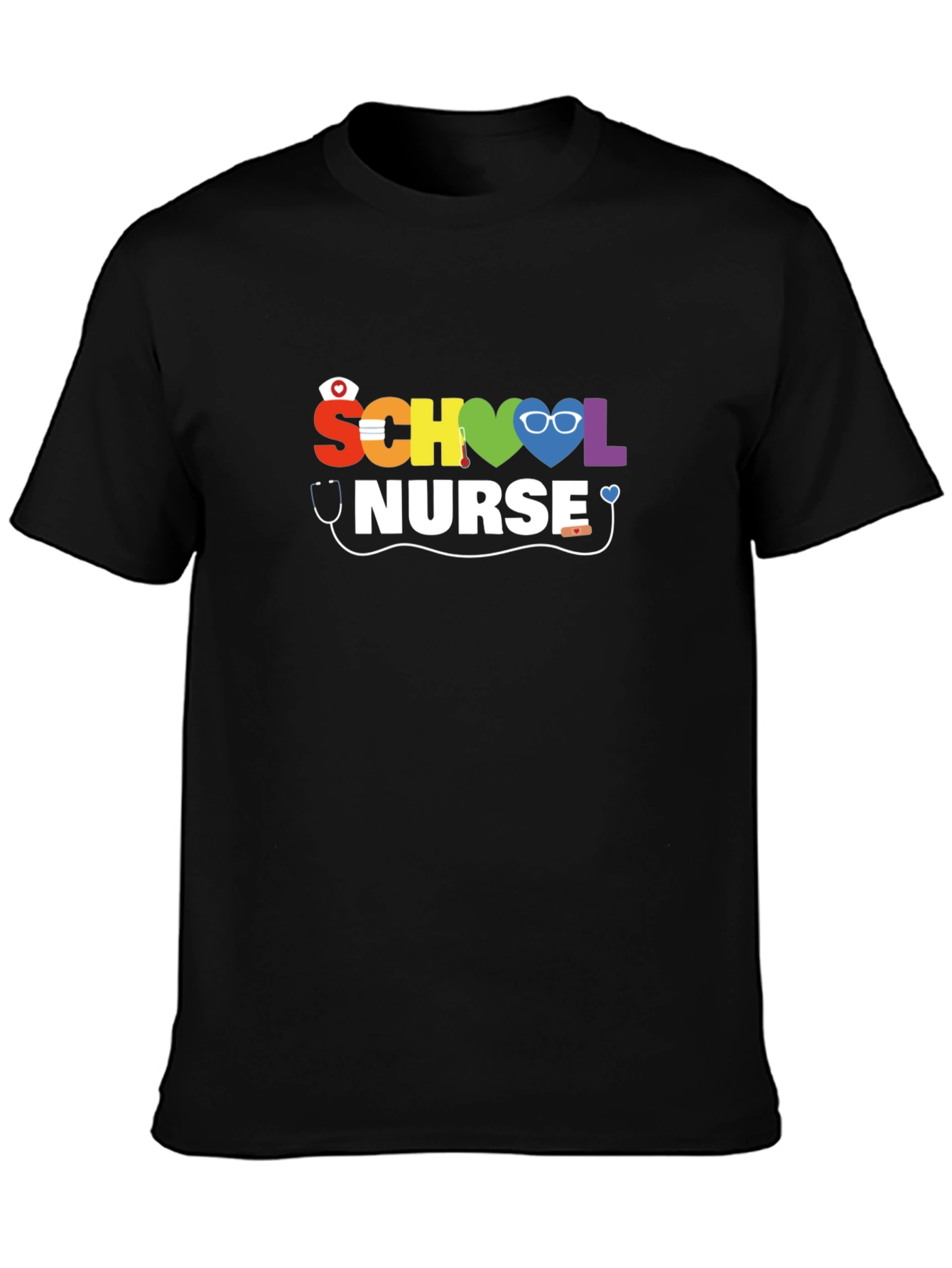 School Nurse Graphic Tee - Black
