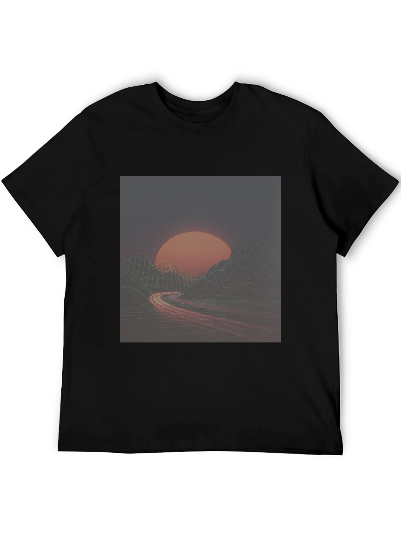 Retro Wave Sunset T-Shirt - Classic Black Tee